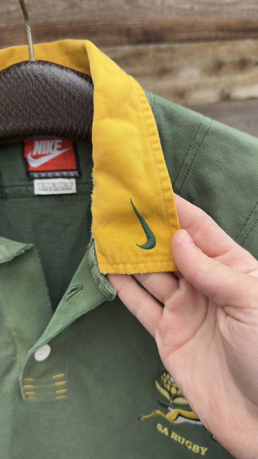 Nike intage 90s Nike SA Rugby South Africa Green Needs Repair Size US L / EU 52-54 / 3 - 6 Thumbnail