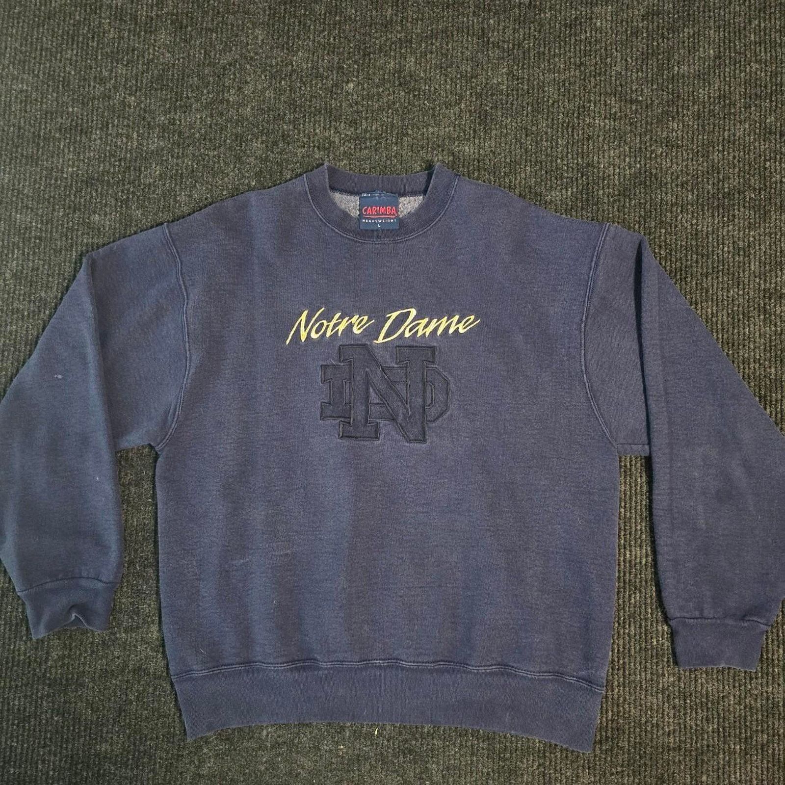 Other Vintage 80s Notre Dame Gold Embroidered Crewneck. Made in US Size US L / EU 52-54 / 3 - 1 Thumbnail