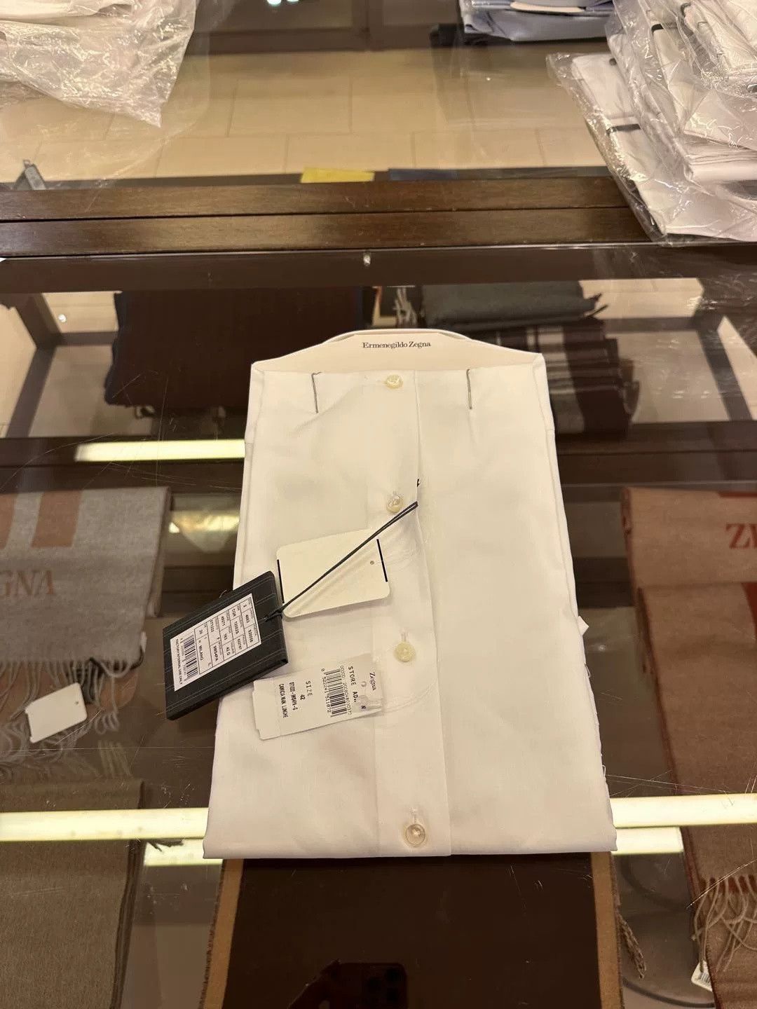 Ermenegildo Zegna Ermenegildo Zegna White Long-Sleeve Shirt Size US S / EU 44-46 / 1 - 7 Thumbnail