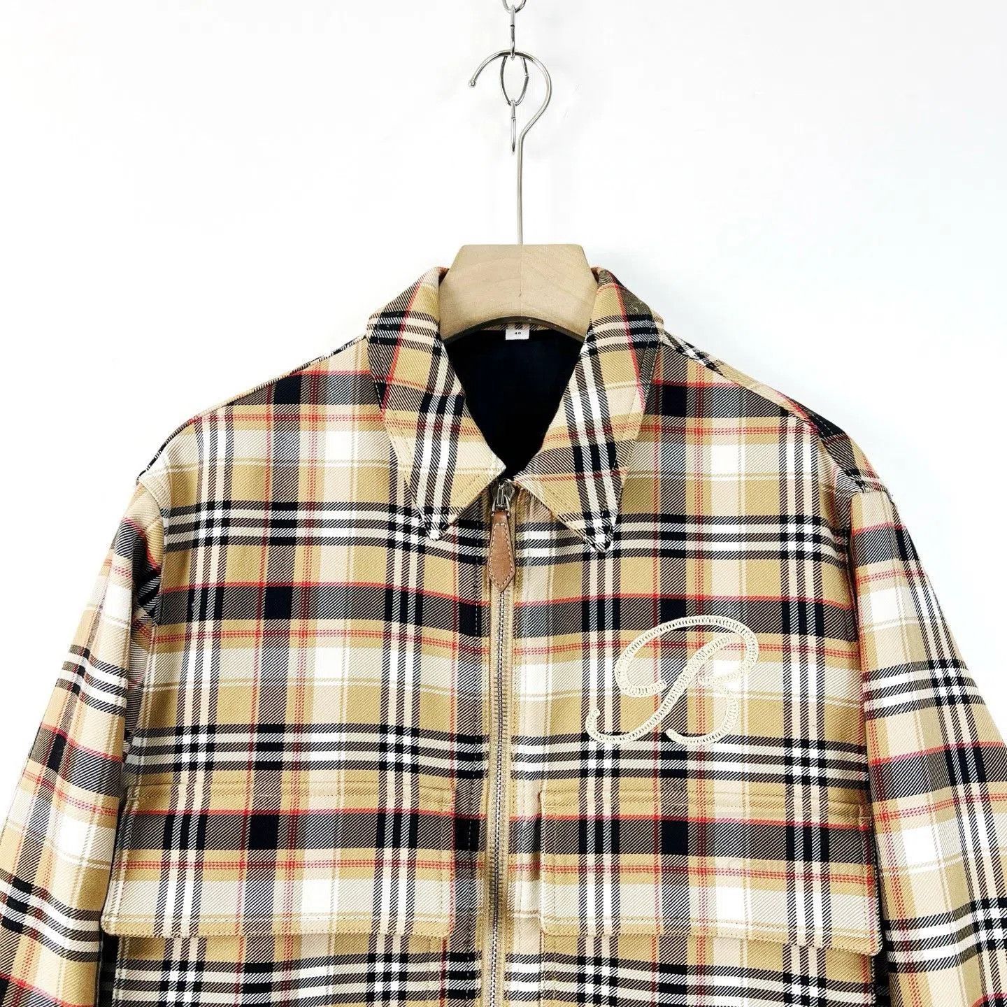Burberry Burberry Classic Check Embroidered Wool Coat. Size US M / EU 48-50 / 2 - 3 Thumbnail