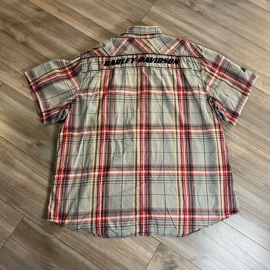 Harley Davidson Harley Davidson Red Plaid Casual Buttonup Men 3XL Bin F-201 Size US XXL / EU 58 / 5 - 6 Thumbnail