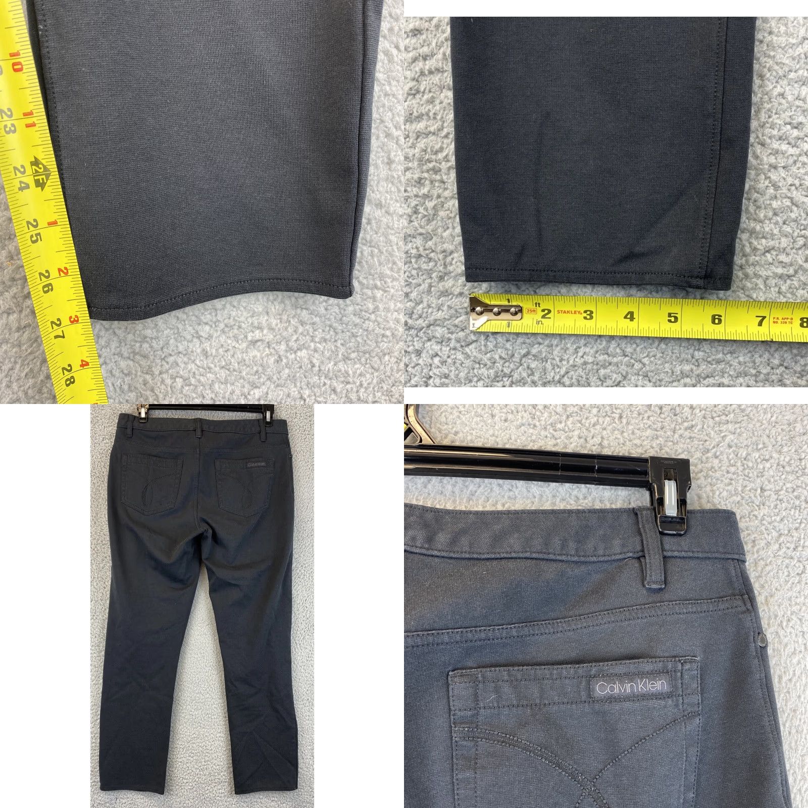 Calvin Klein Calvin Klein Jeans Womens Jeggings Black Size 14 / 67-20 Faux Front Pockets Slim Regular Women Jeans 27 in Inseam Size 36" / US 14 / IT 50 - 8 Thumbnail