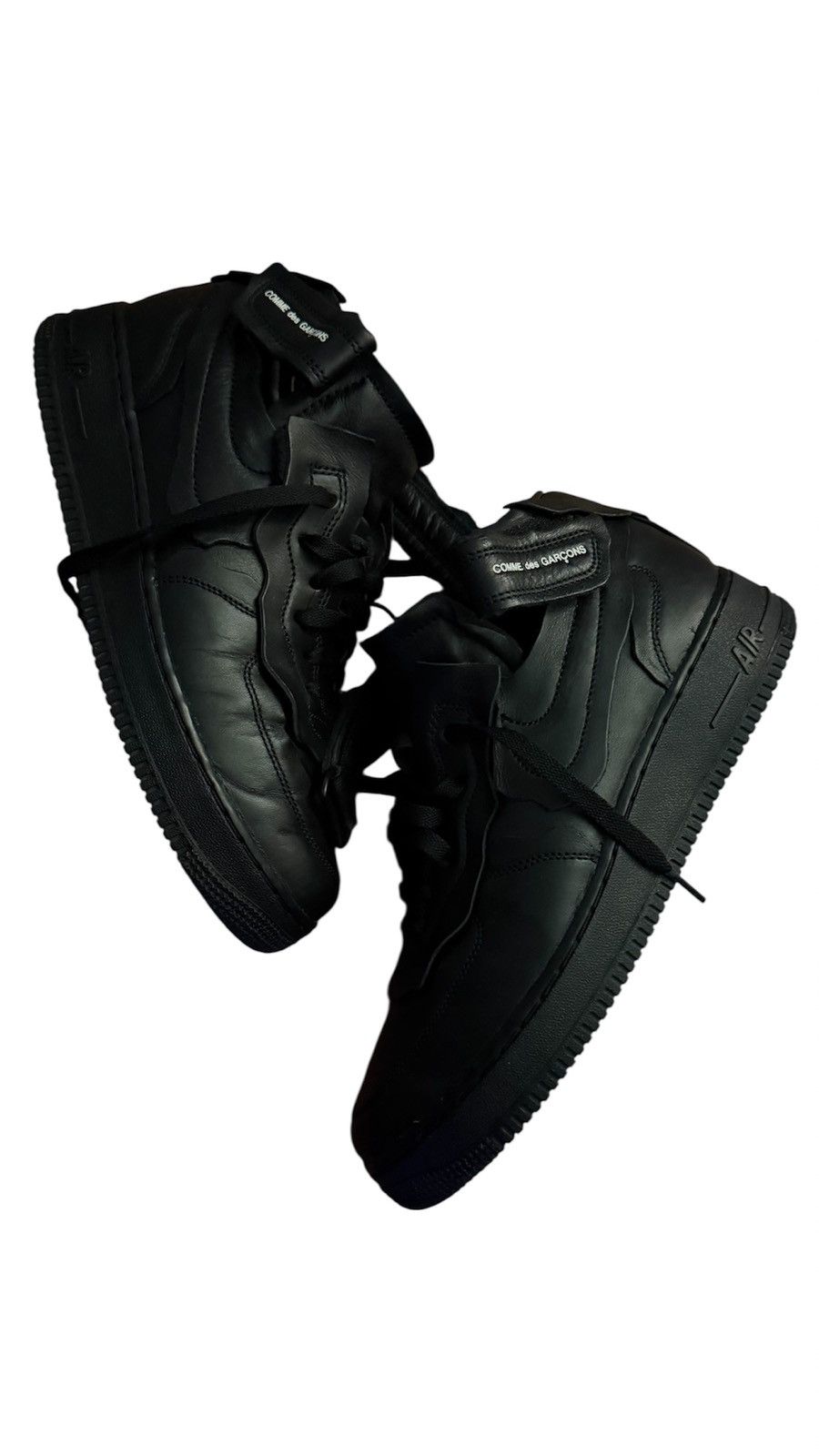 Comme des Garcons × Nike Comme Des Garçons Air Force One 1 Mid Black Size 10 Size US 10 / EU 43 - 3 Thumbnail