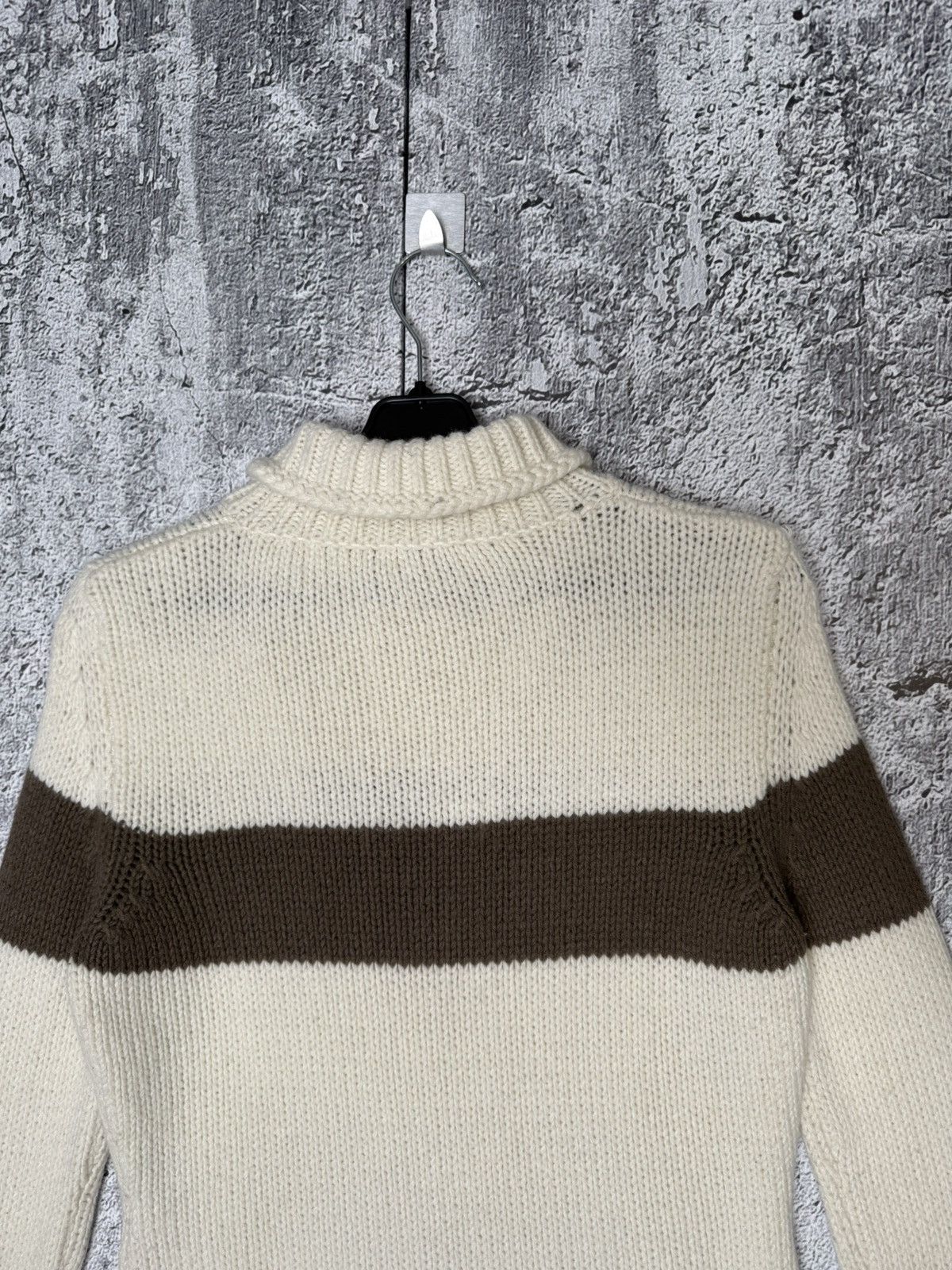 Vintage Luis Trenker Cream Wool Blend Knitted Shawl Collar Sweater Size XS / US 0-2 / IT 36-38 - 9 Thumbnail