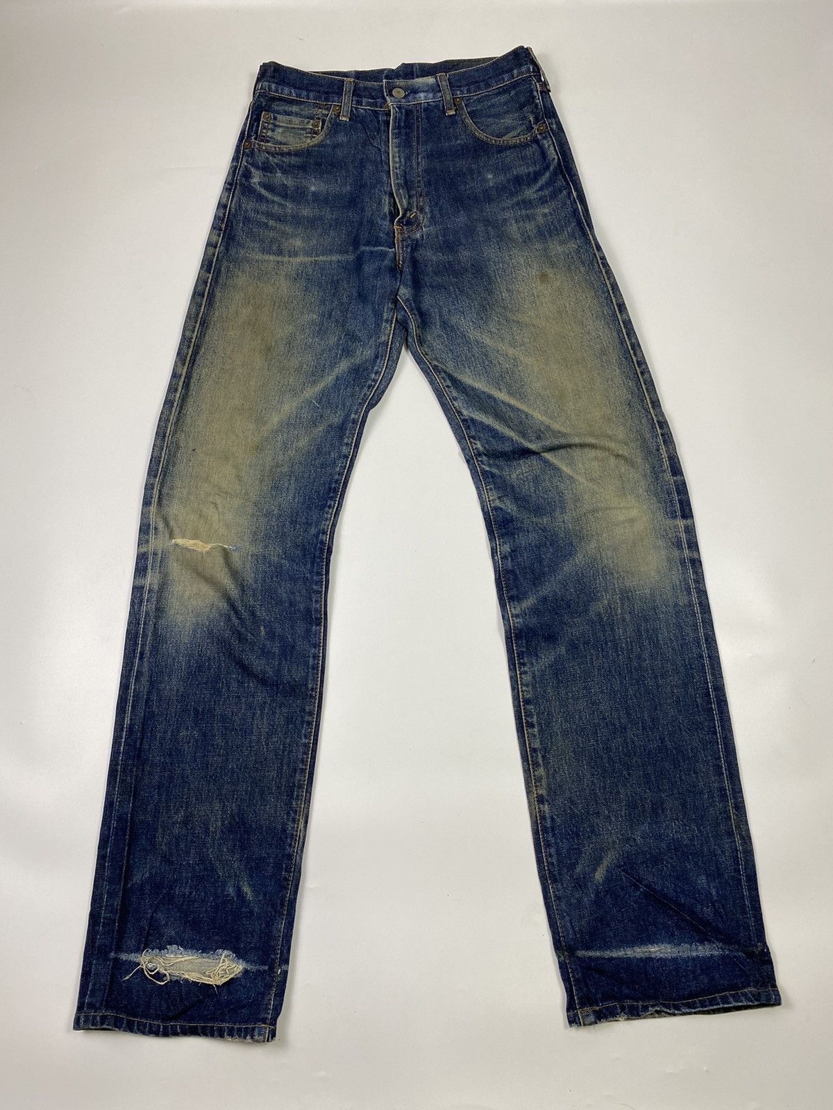 Levi's size 31x36 selvedge 90s levis 502 E stonewash denim jeans Size US 31 - 9 Thumbnail