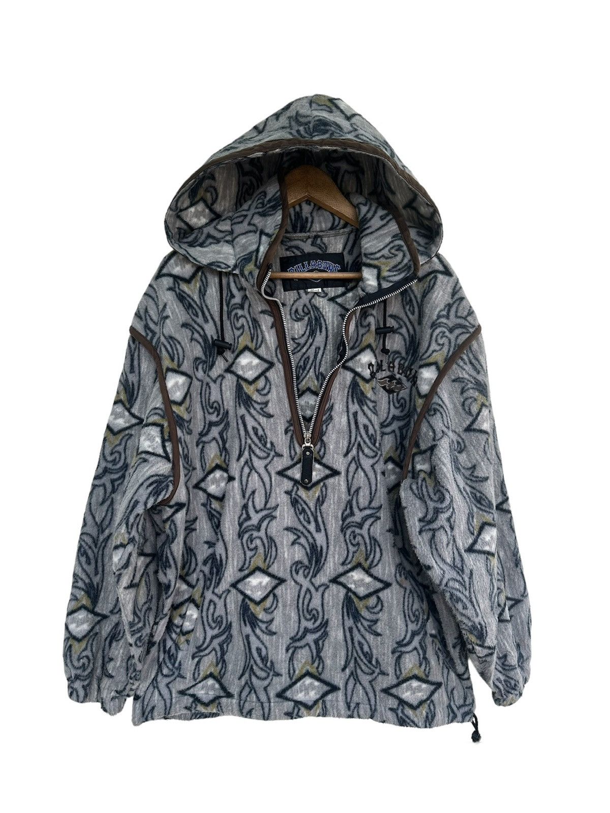 Billabong Vtg 90s Billabong Psychedelic Abstract Fleece Hoodie Jacket Size US L / EU 52-54 / 3 - 4 Thumbnail