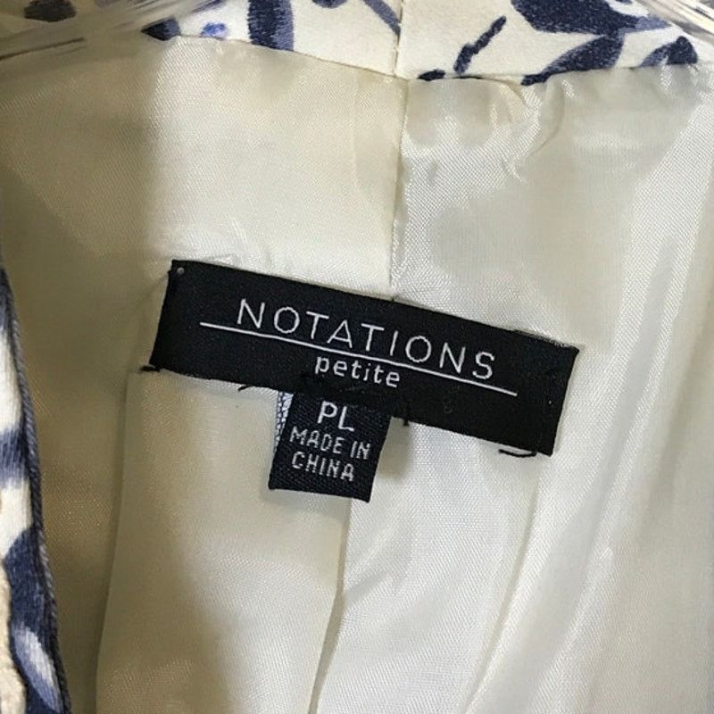 Other Notations Blue Floral Geometric ¾ Sleeve Jackets PL Size L / US 10 / IT 46 - 3 Thumbnail