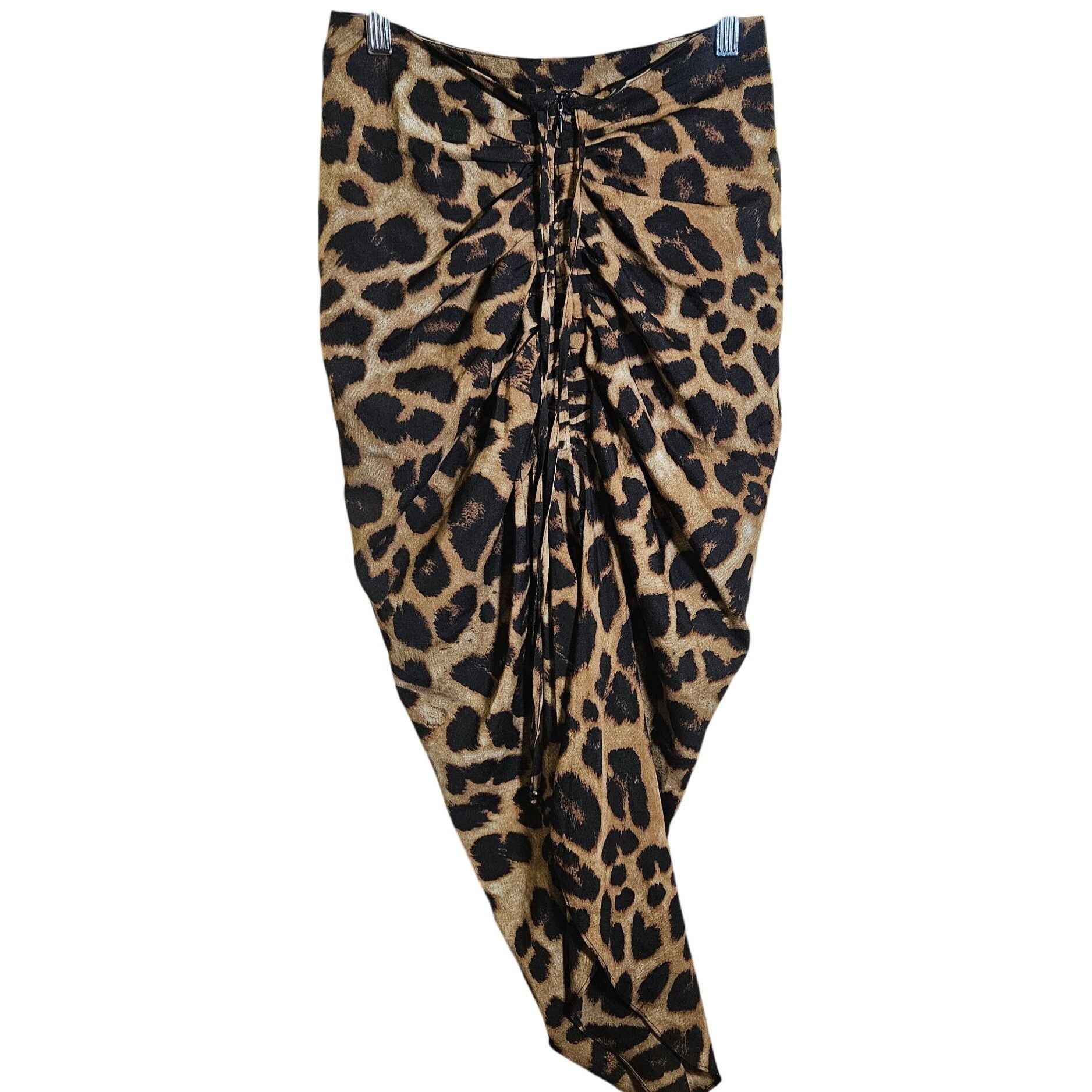 Other Mable Women’s Ruched Animal Print Midi Skirt S Night Out Qui Size 27" / US 4 / IT 40 - 2 Thumbnail