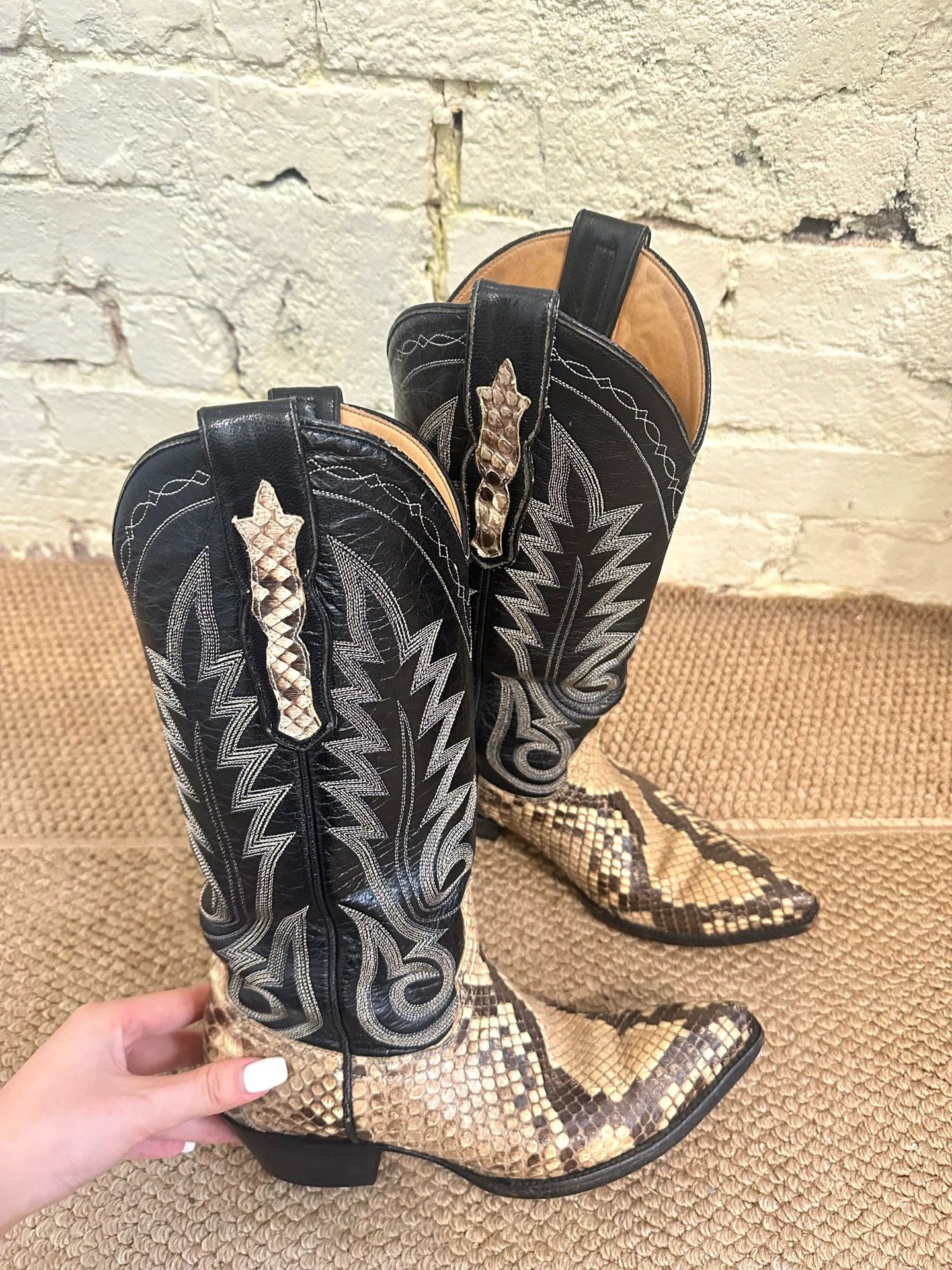 Vintage THE OLD GRINGO Vintage Snake Print Knee-High Boots 6B (36-36.5) Size US 6 / IT 36 - 1 Thumbnail