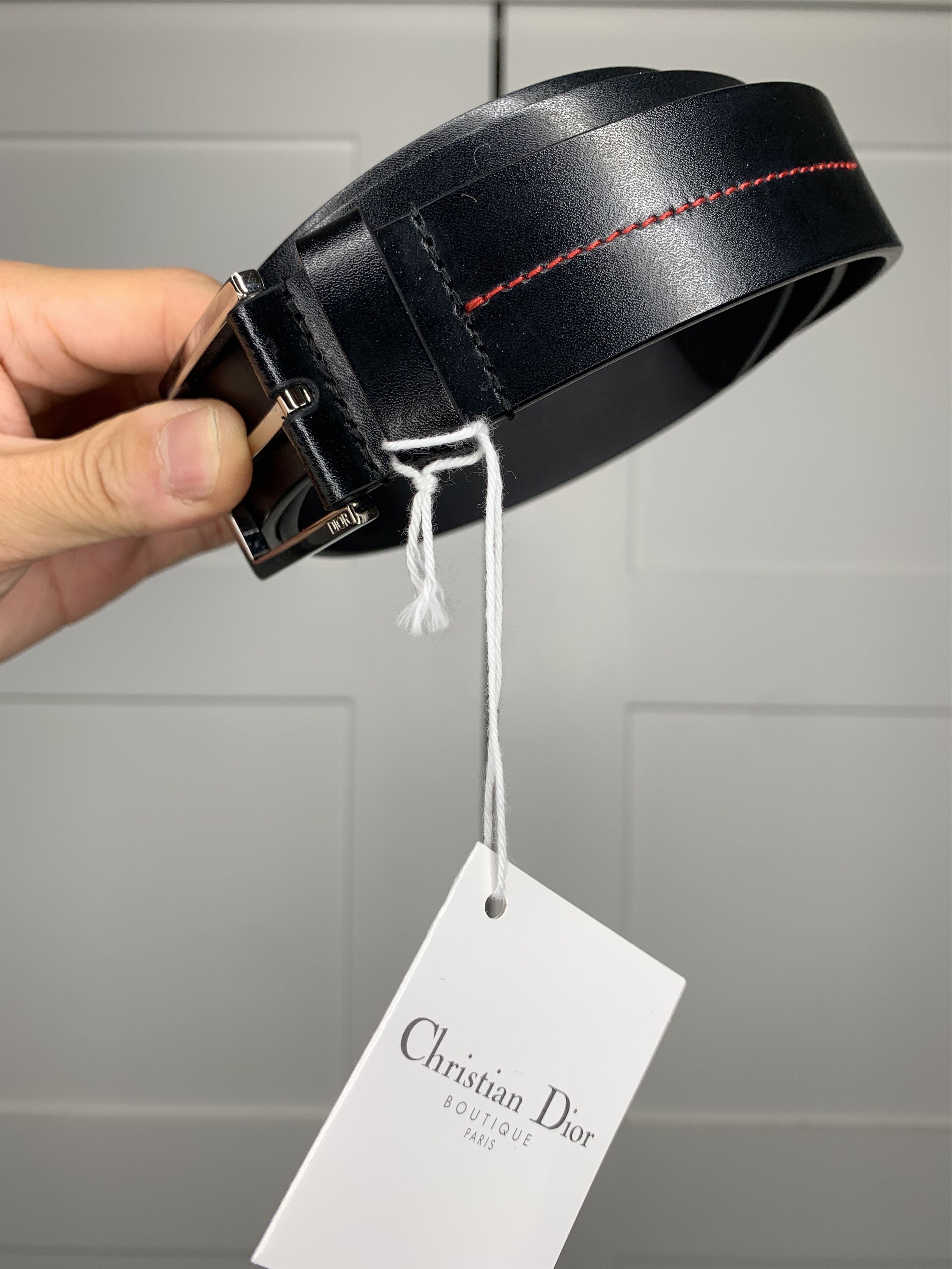 Dior Dior Logo Black Belt Size 32 - 7 Thumbnail
