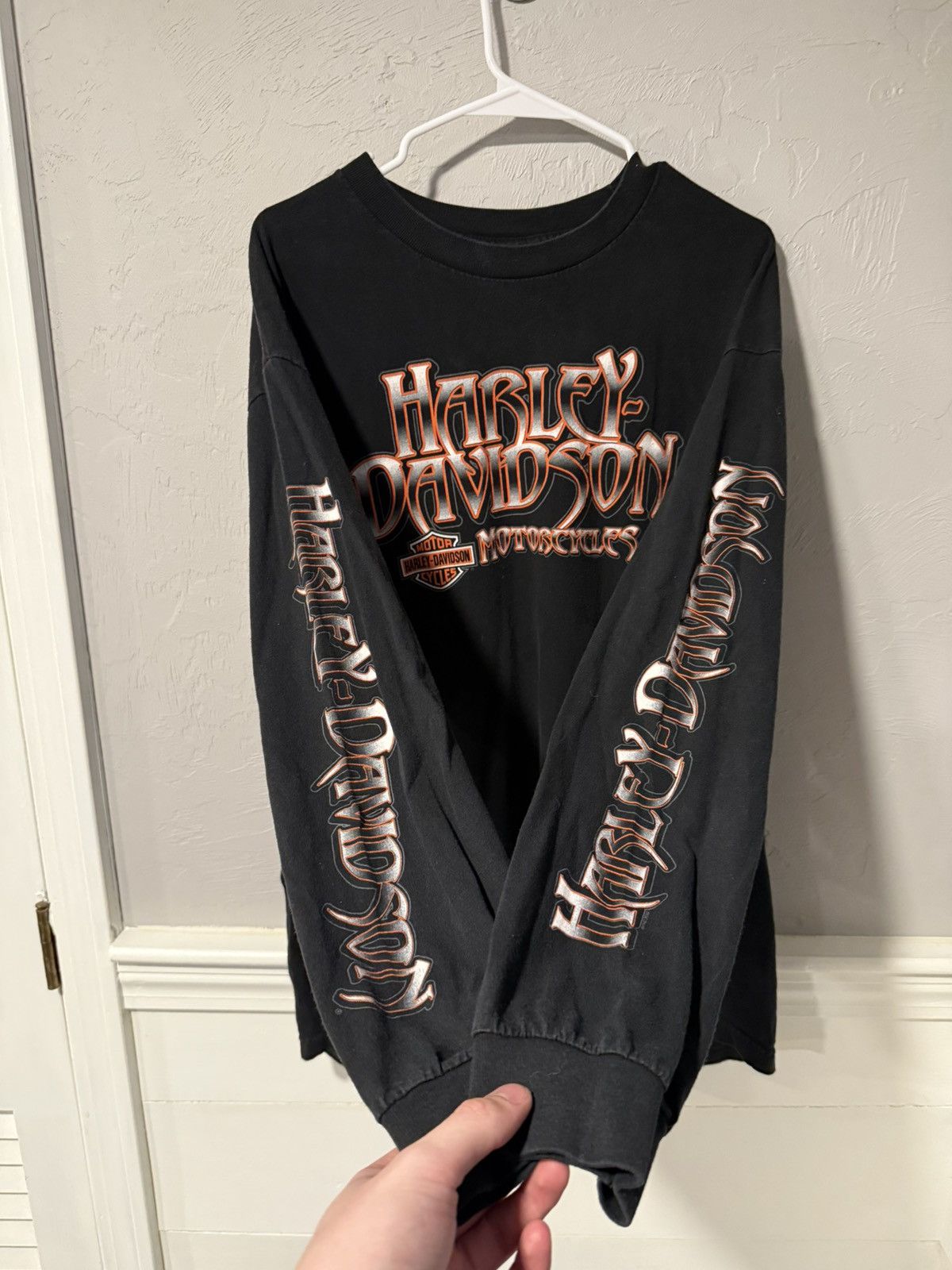 Vintage Chrome Logo Harley Davidson Long Sleeve 4gseller