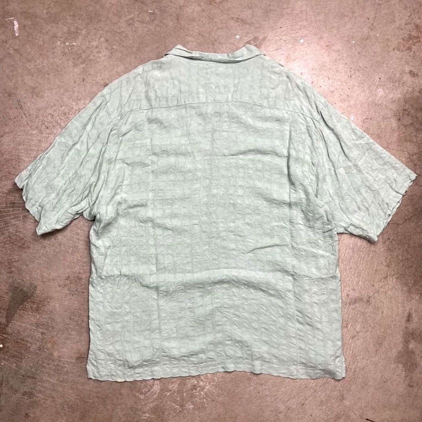 Vintage Vintage Y2K Silk Camp Collar Short sleeve button shirt Mens XL Loop Mint Green preppy old money style Size US XL / EU 56 / 4 - 4 Thumbnail