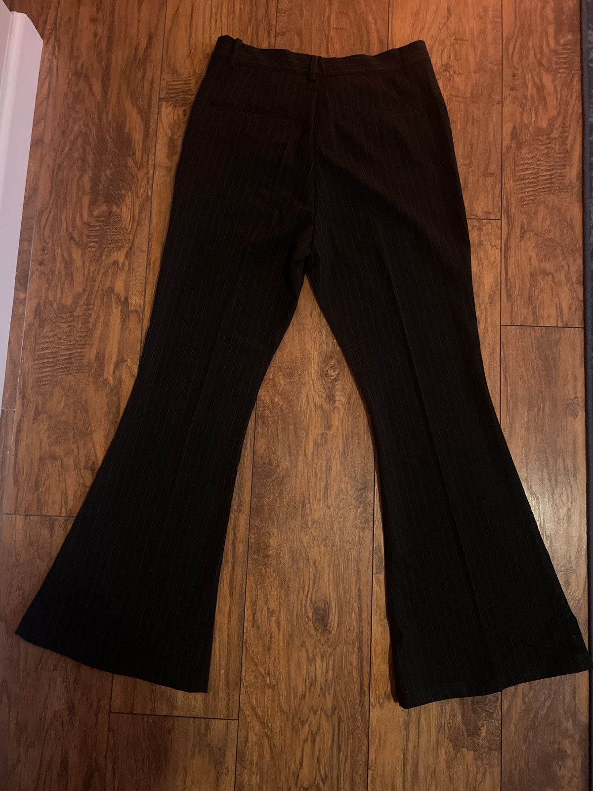 Japanese Brand Pinstripe Flared Pants Size US 30 / EU 46 - 2 Thumbnail