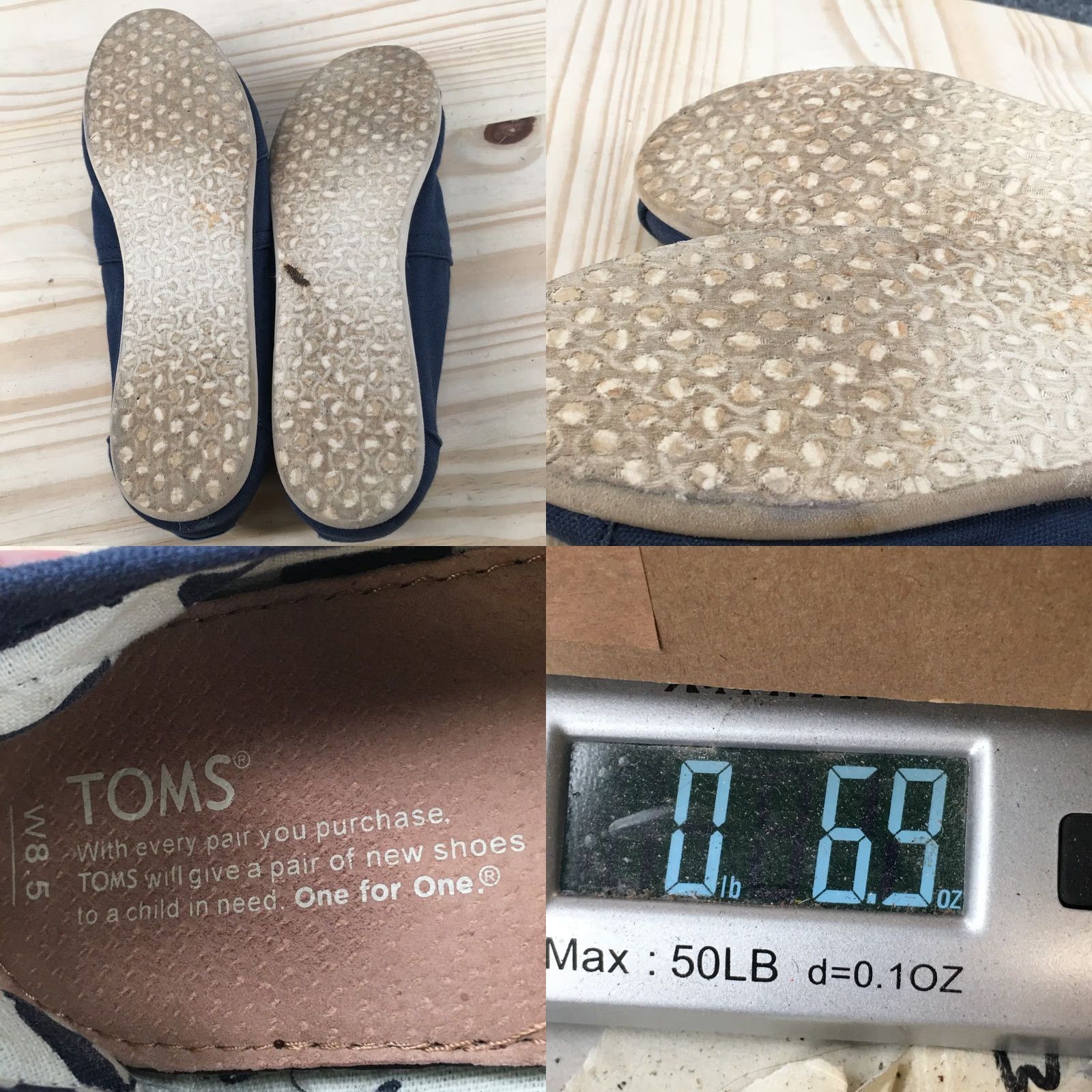 Toms TOMS Shoes Womens 8.5 Casual Slip On Flats Comfort Blue Fabric Low Top Round Toe Size M / US 6-8 / IT 42-44 - 9 Thumbnail