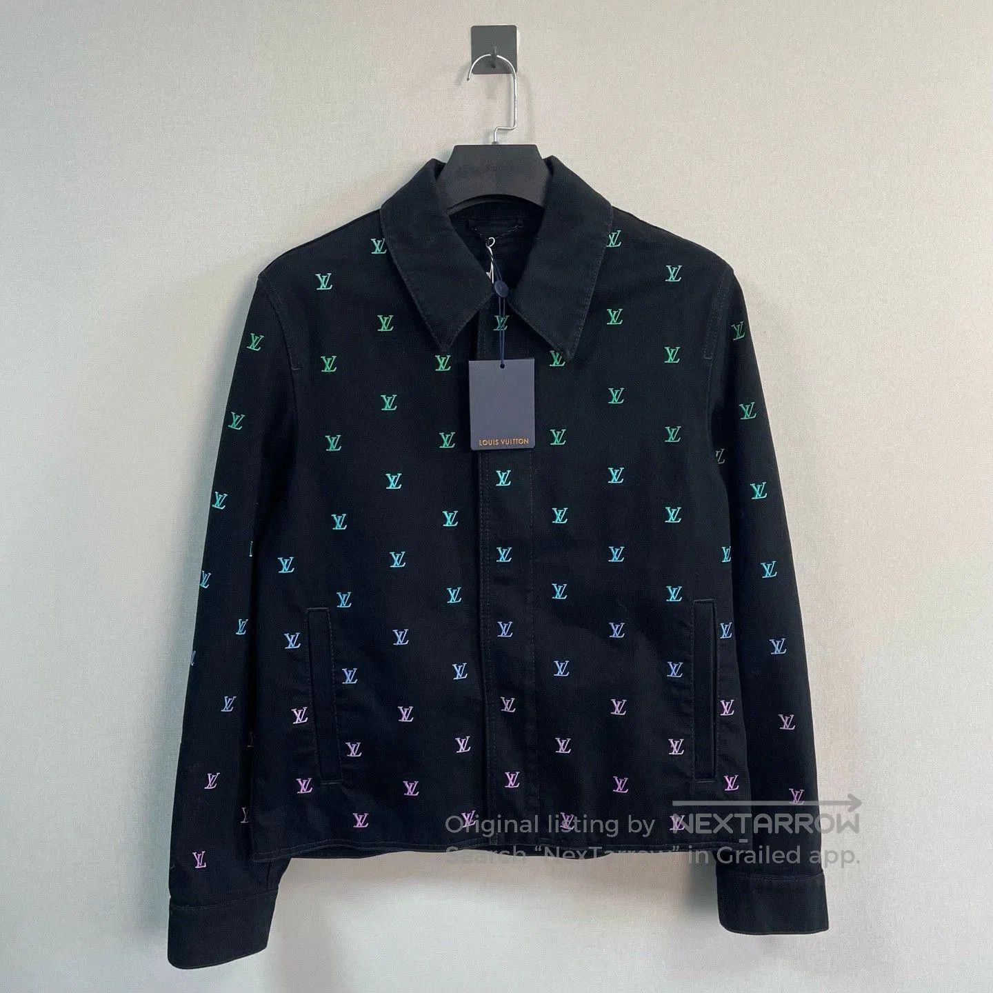 Louis Vuitton navy embroidered denim jacket by Louis Vuitton. Size US L / EU 52-54 / 3 - 1 Thumbnail