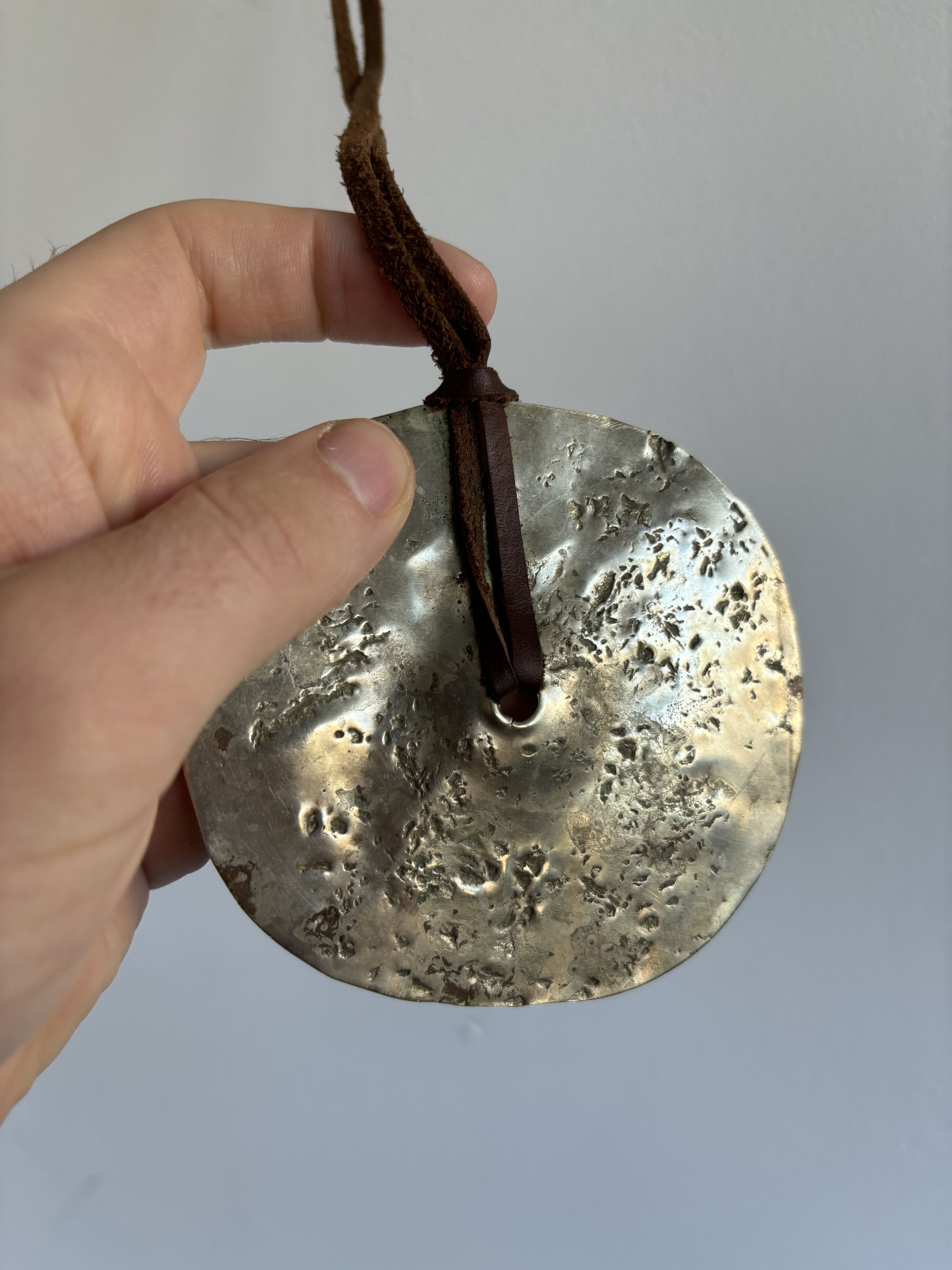 Handmade Vintage Brass Pendant Leather Lace Necklaces Size ONE SIZE - 4 Thumbnail