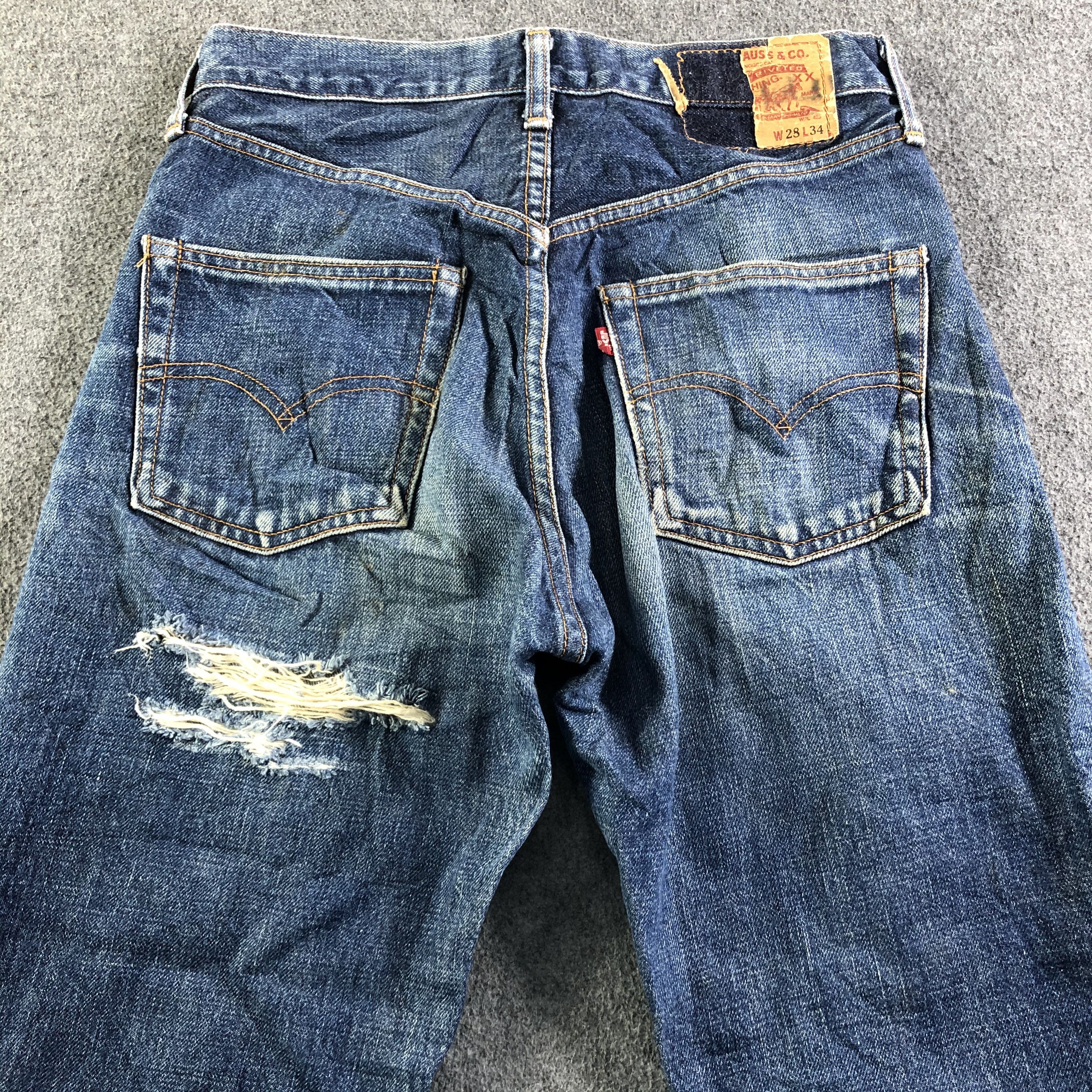 Levi's × Vintage 90s Vintage Blue Wash Levis 502 Selvegde Jeans-J3896 Size US 28 / EU 44 - 5 Thumbnail