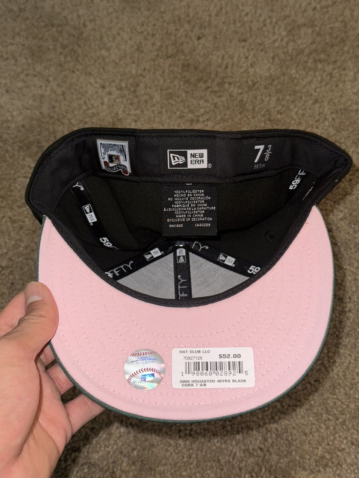 New Era HAT CLUB Houston Astros Pinky 40th Anniv. Patch Size 7 3/8 Size ONE SIZE - 5 Thumbnail