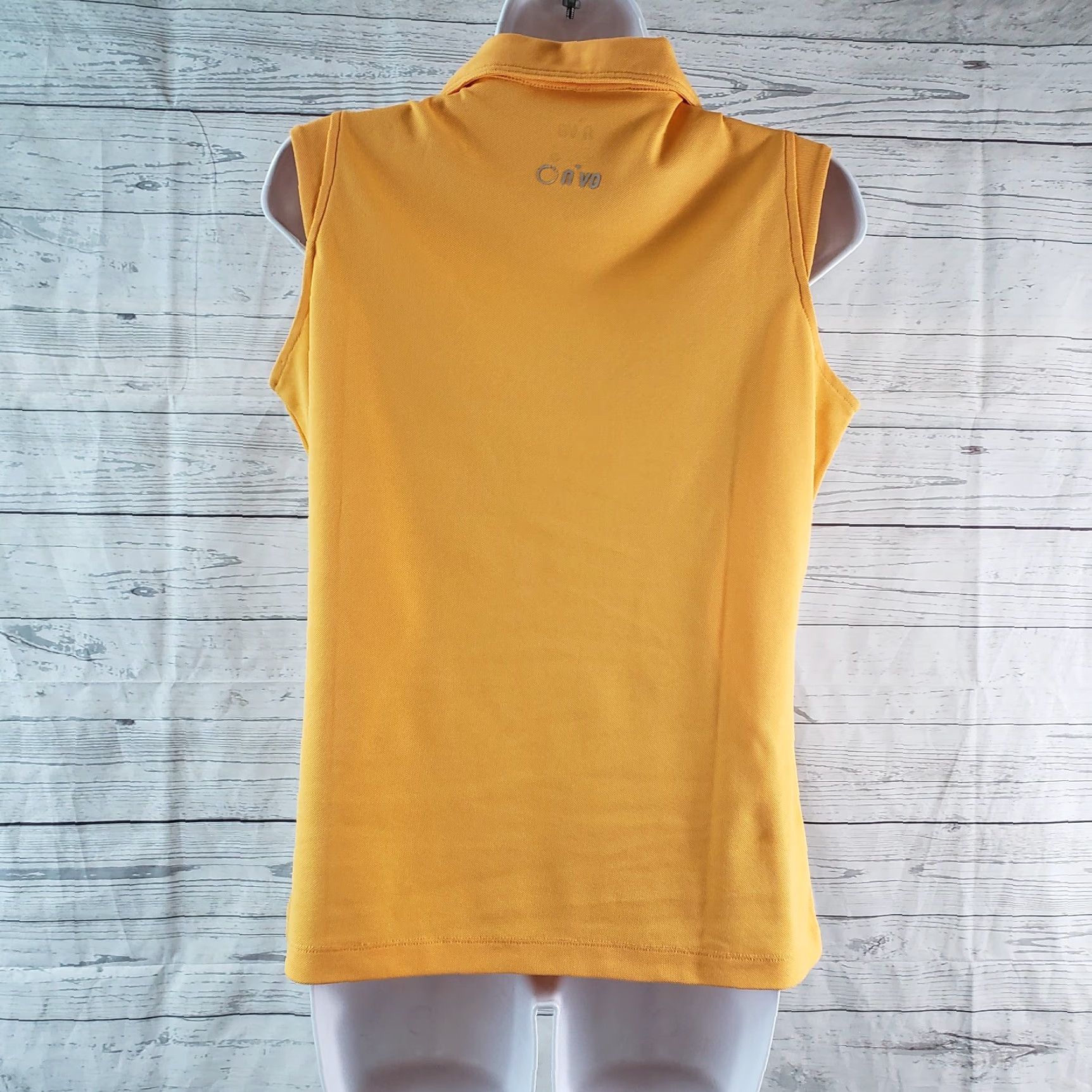 Vintage Nivo Womens Top Sz Medium Solid Orange 1/4 Zip Sleeveless Polo Shirt Womens Medium Orange 1/4 Zip Sleeveless Nivo Size M / US 6-8 / IT 42-44 - 4 Thumbnail