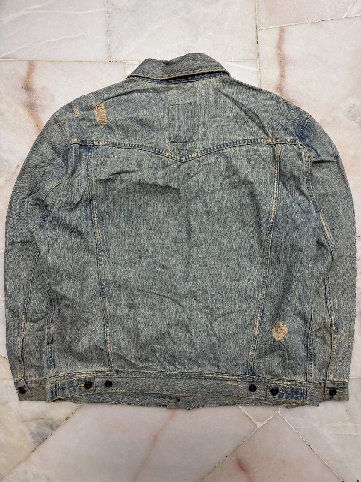 If Six Was Nine 💥GRUNGE💥90s STYLE OLD NAVY DISTRESSED MUDWASH POCKET DENIM Size US XXL / EU 58 / 5 - 18 Thumbnail
