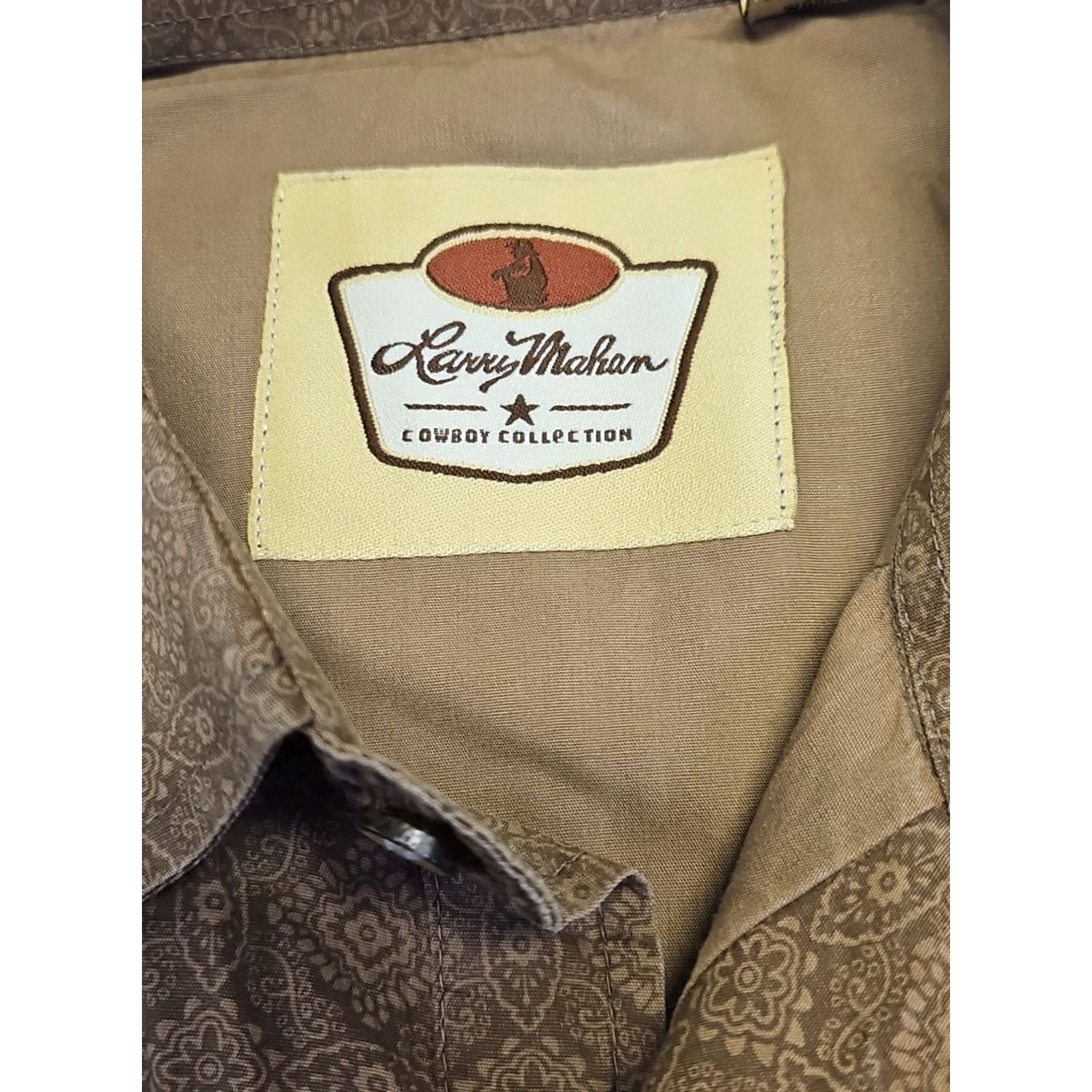 Vintage Larry Mahan Cowboy Western Shirt Mens Large Brown Geometric Pearl Snap Y2K Size US L / EU 52-54 / 3 - 5 Thumbnail