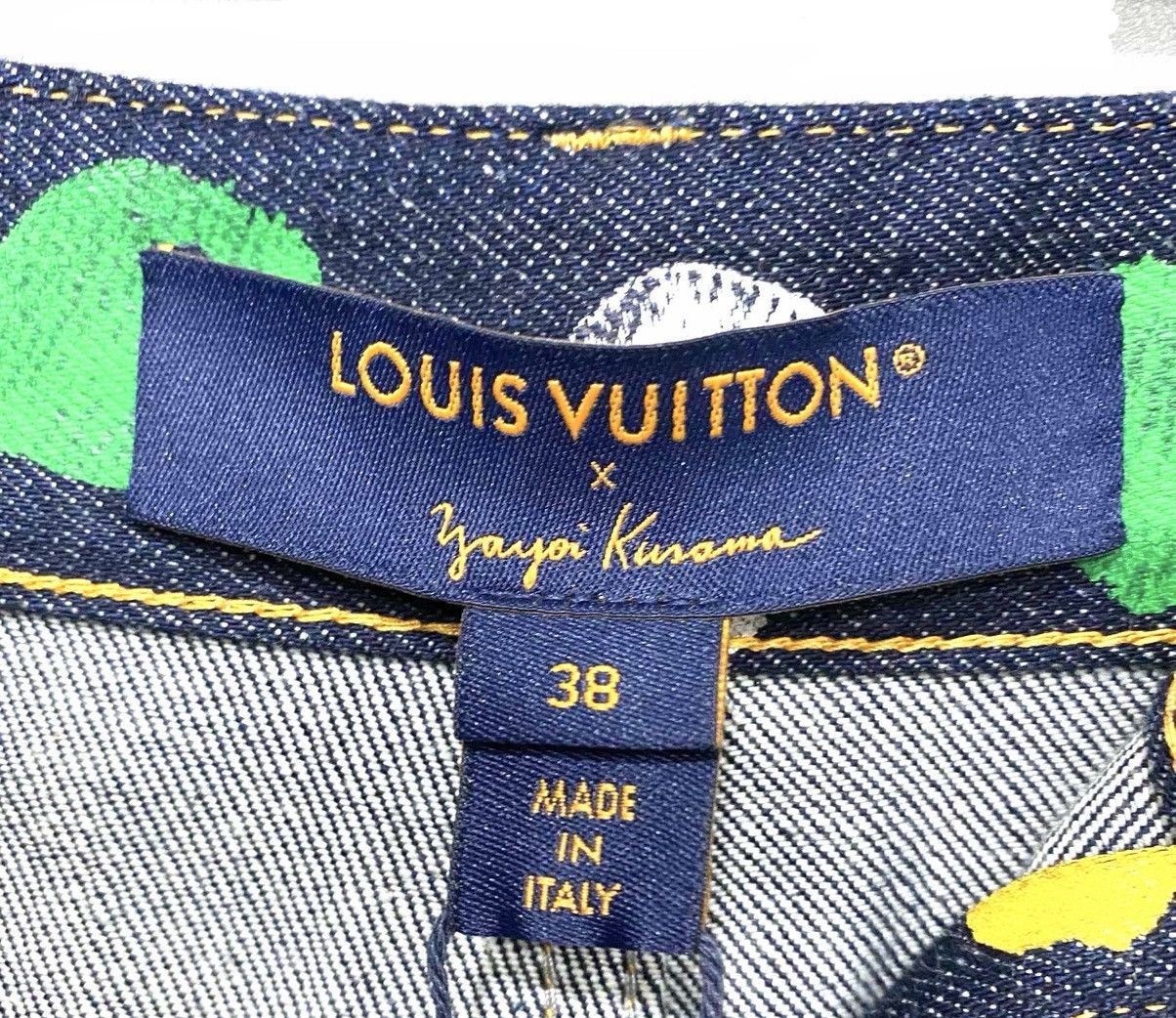 Louis Vuitton × Yayoi Kusama Louis Vuitton X Yayoi Kusama 38 Painted Dots Denim Skirt Size 26" / US 2 / IT 38 - 3 Thumbnail