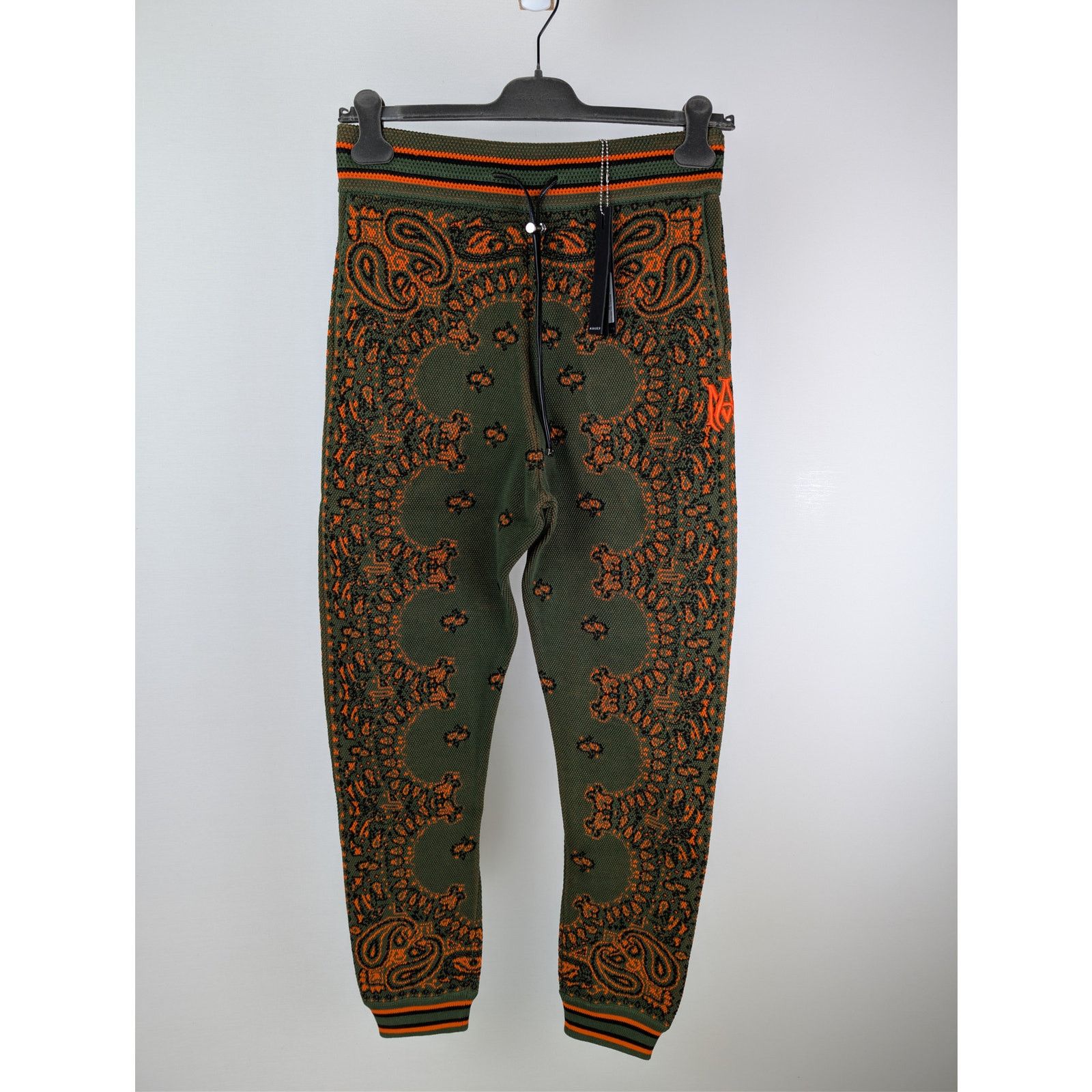 Amiri o1rshd1 Q:2 / Bandana B-Ball Sweatpants in Green/Orange Size US 32 / EU 48 - 2 Thumbnail