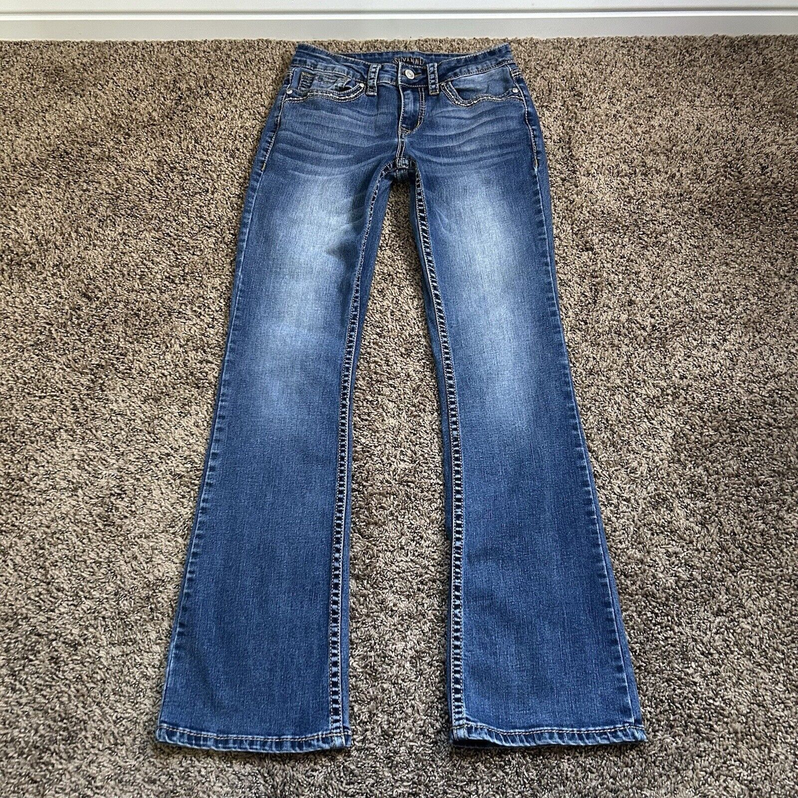 Other SHYANNE Women’s Scroll Dark Wash Bootcut Jeans Size 28 Reg Size 28" / US 6 / IT 42 - 2 Thumbnail