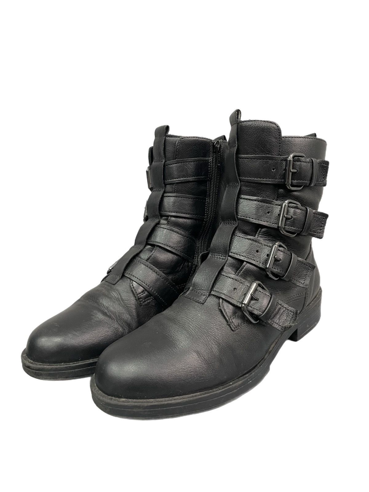 Hedi Slimane Belted margiela style Leather Buckle Combat Boots Gothic Size US 7.5 / EU 40-41 - 5 Thumbnail