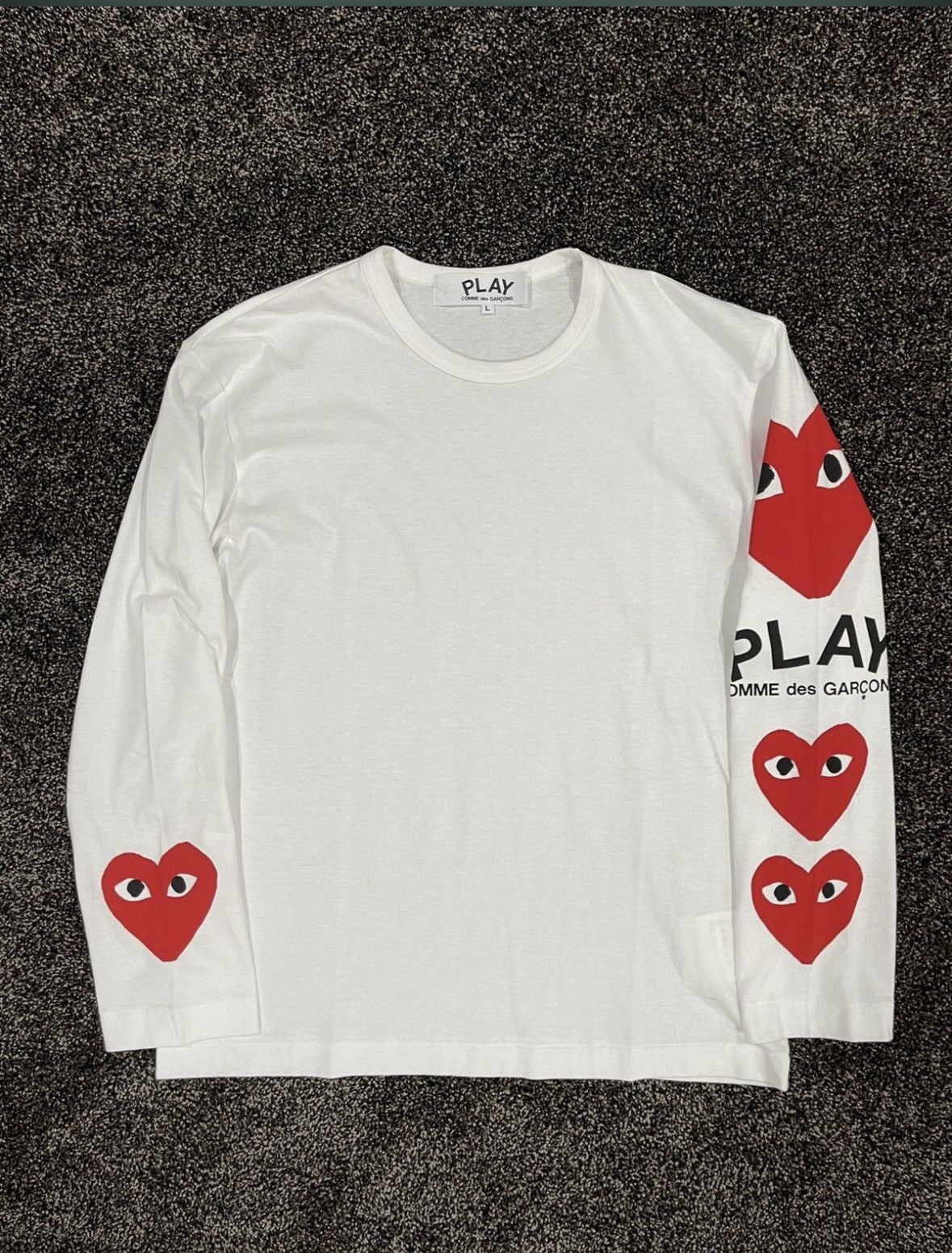 Comme des Garcons × Comme des Garcons PLAY × Japanese Brand Comme des Garcon Play Heart Logo Longsleeve White Size US L / EU 52-54 / 3 - 5 Thumbnail