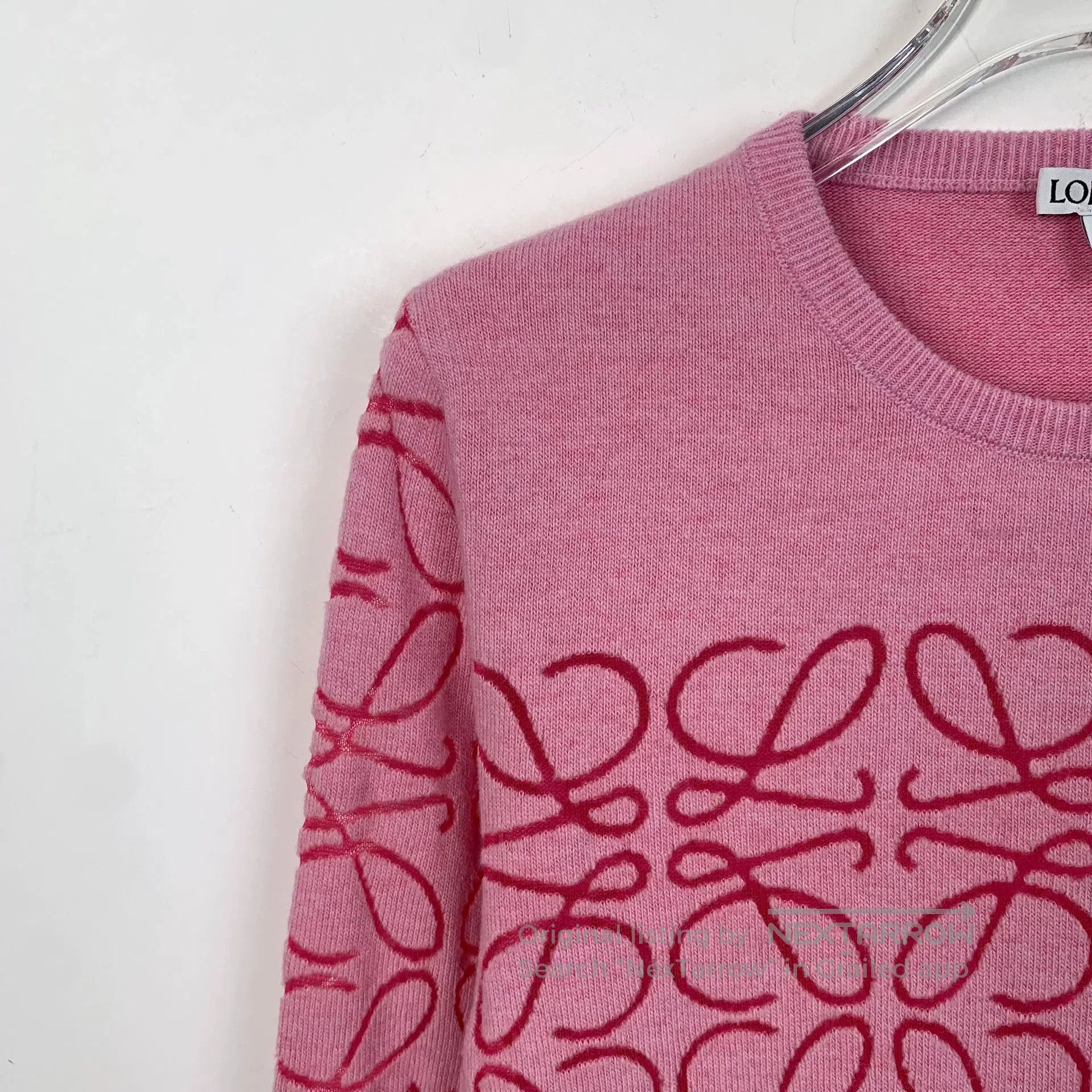 Loewe Loewe Pink Logo Wool Knit Sweater. Size US L / EU 52-54 / 3 - 3 Thumbnail