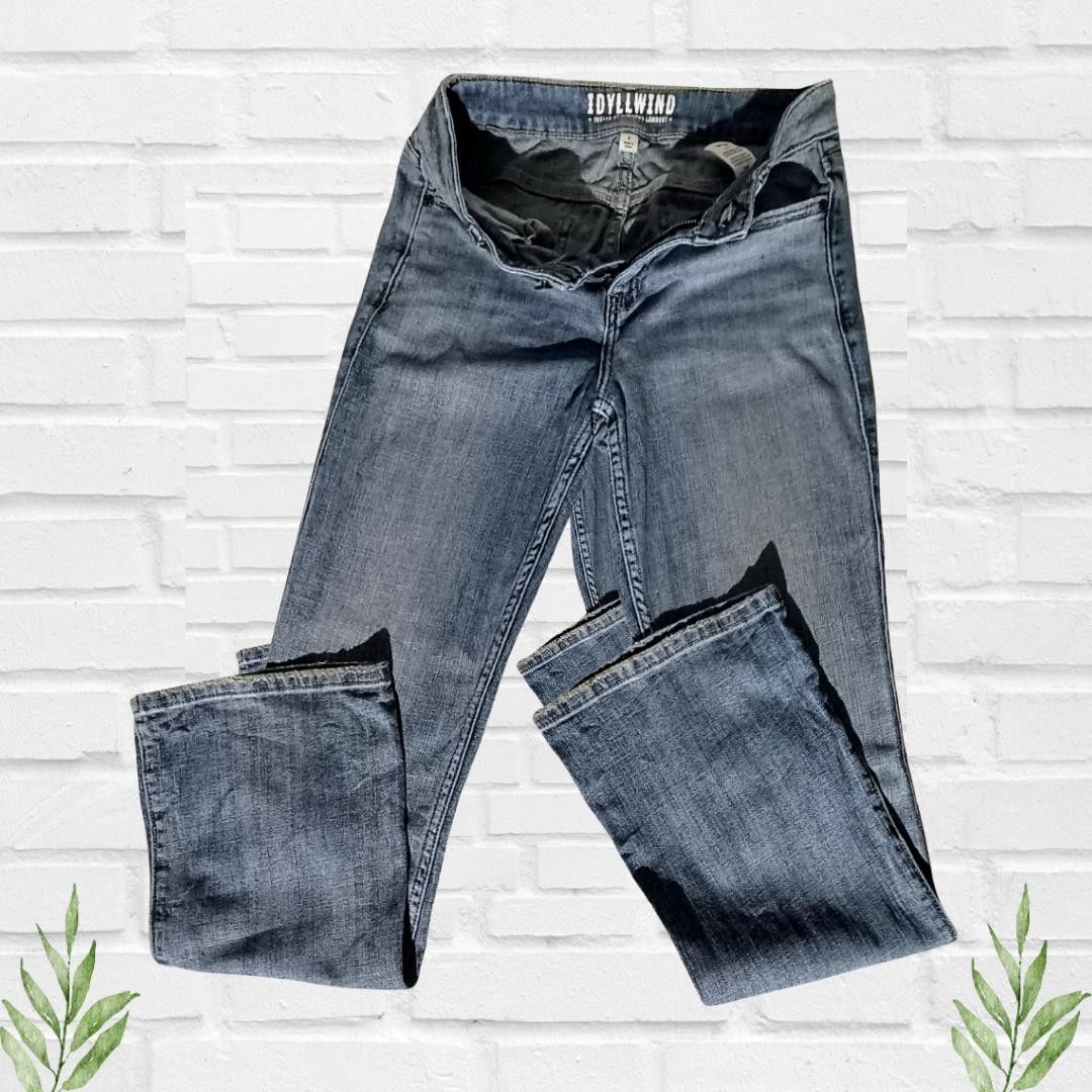 Designer IDYLLWIND Women's Boot Cut Flared Blue Denim Size 4 Size 27" / US 4 / IT 40 - 4 Thumbnail