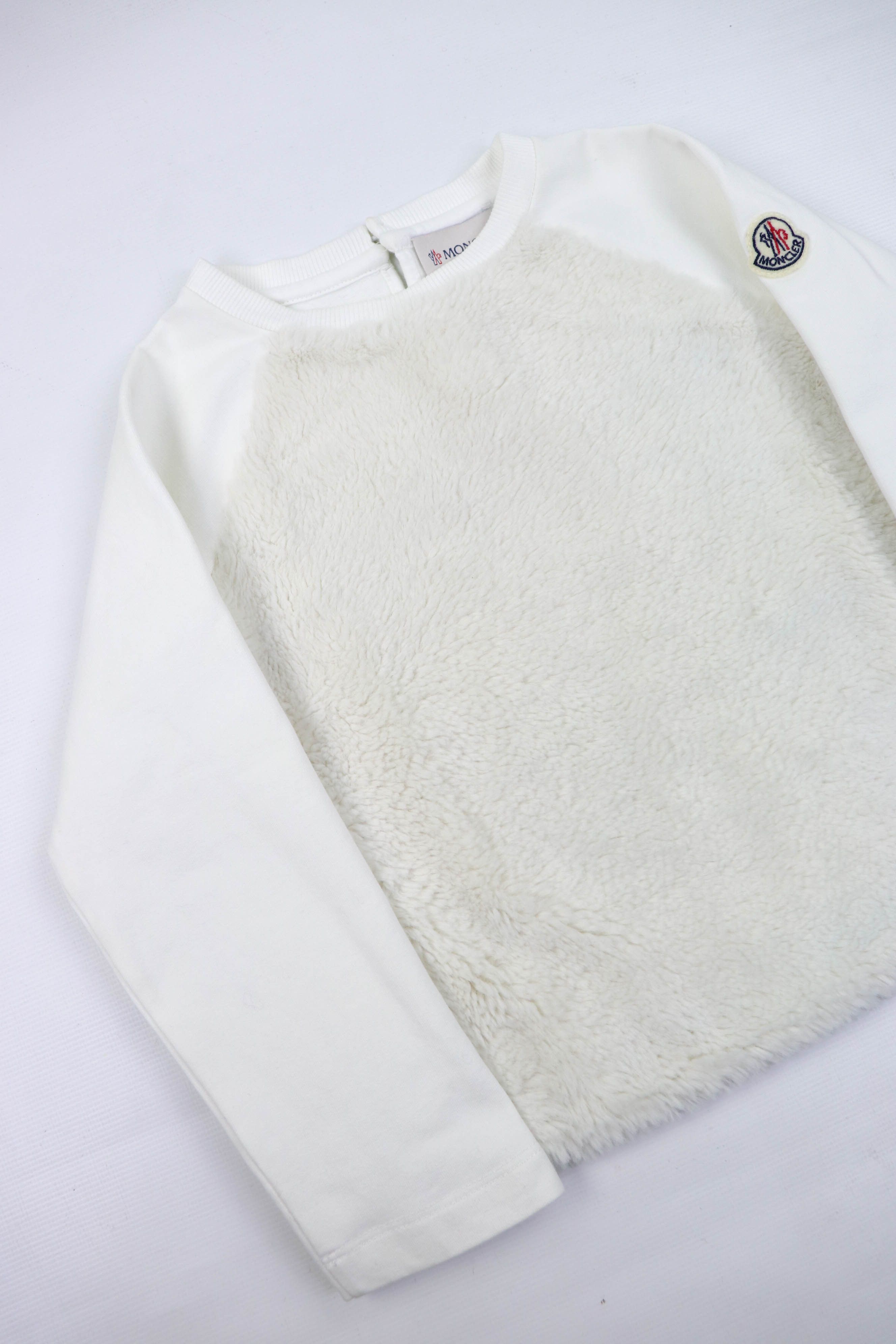 Moncler Moncler Girls Kids Faux Fur Front White Cotton Long Sleeve Size XXS / US 00 / IT 34 - 3 Thumbnail