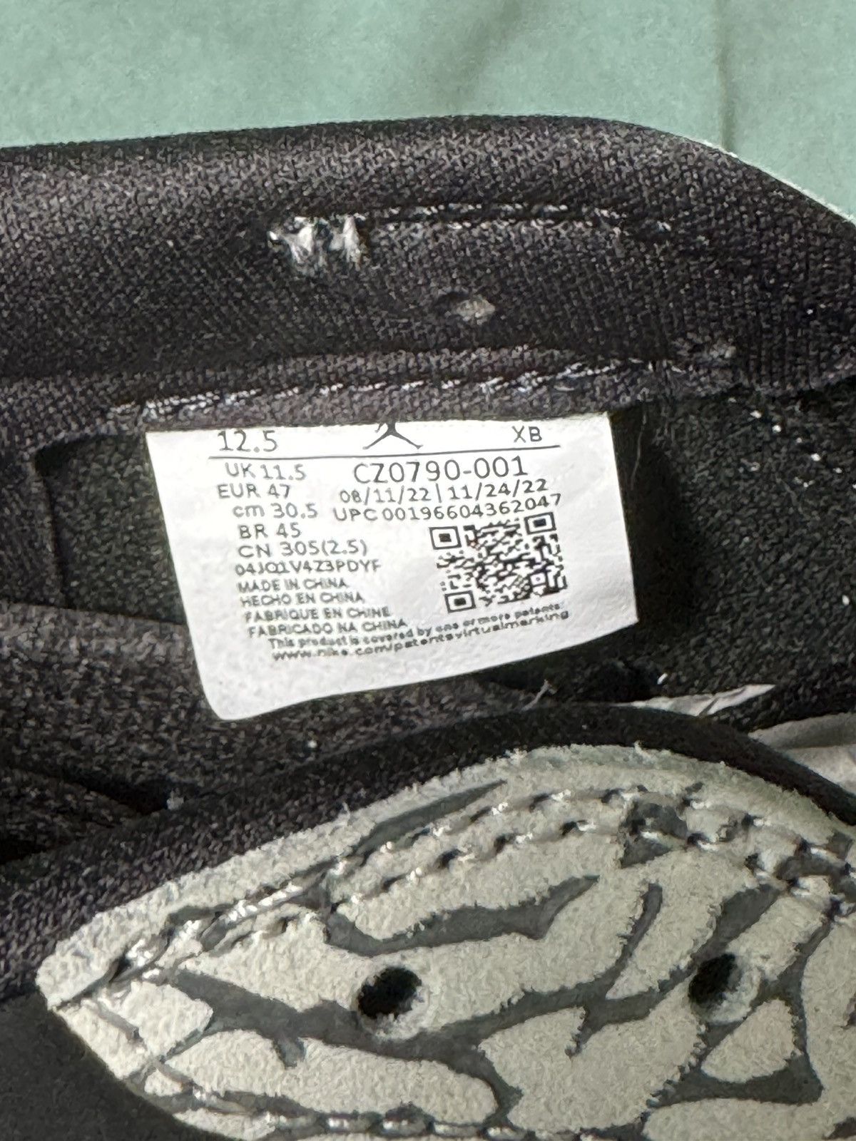 Jordan Brand Nike Air Jordan 1 Low OG Black Cement 2023 Size US 12.5 / EU 45-46 - 13 Thumbnail