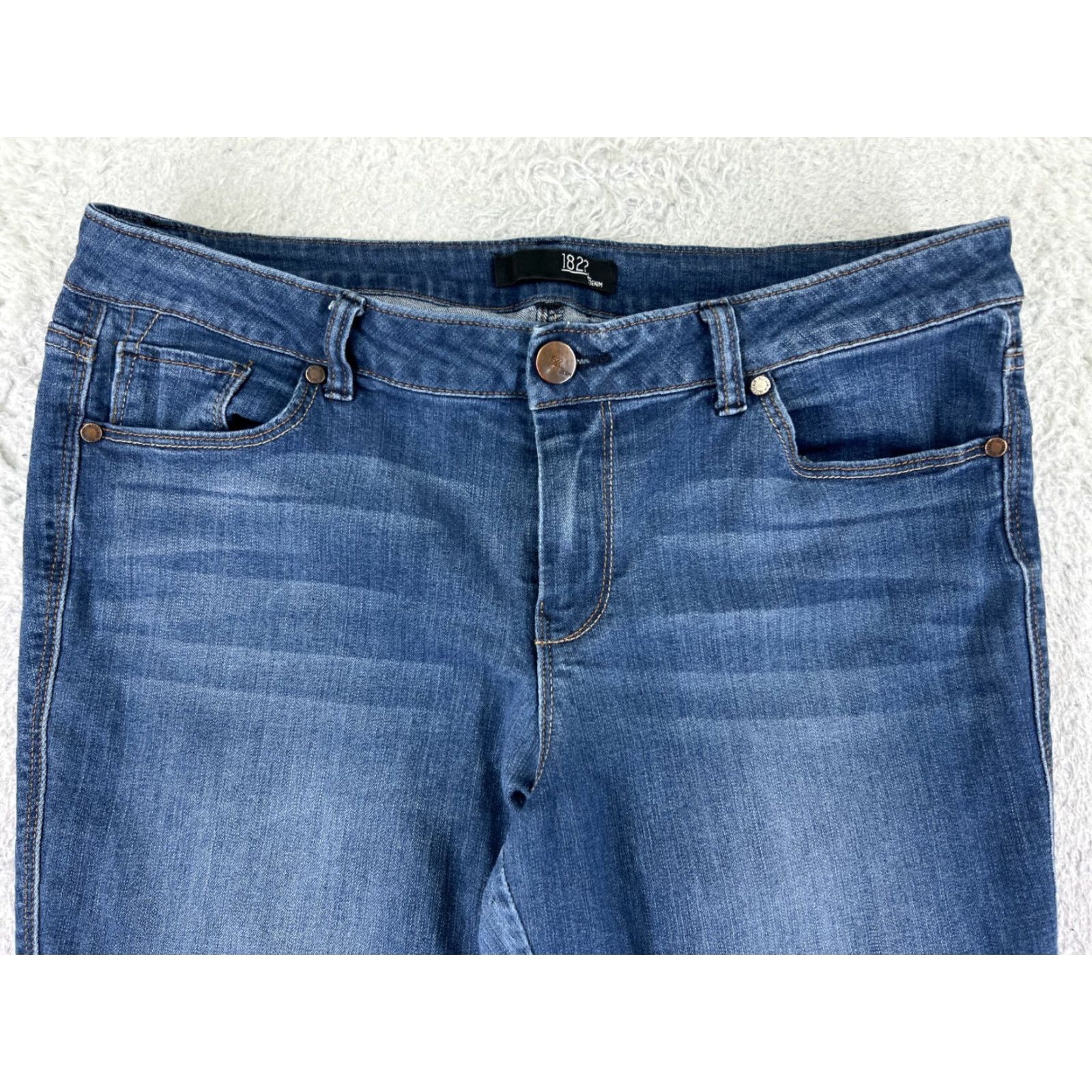 Vintage VINTAGE 1822 Denim Pants Women's Tapered Jeans Mid Rise Blue Cotton Blend 90s Western Style, Womens 32 Size 24" / US 00 / IT 34 - 7 Thumbnail