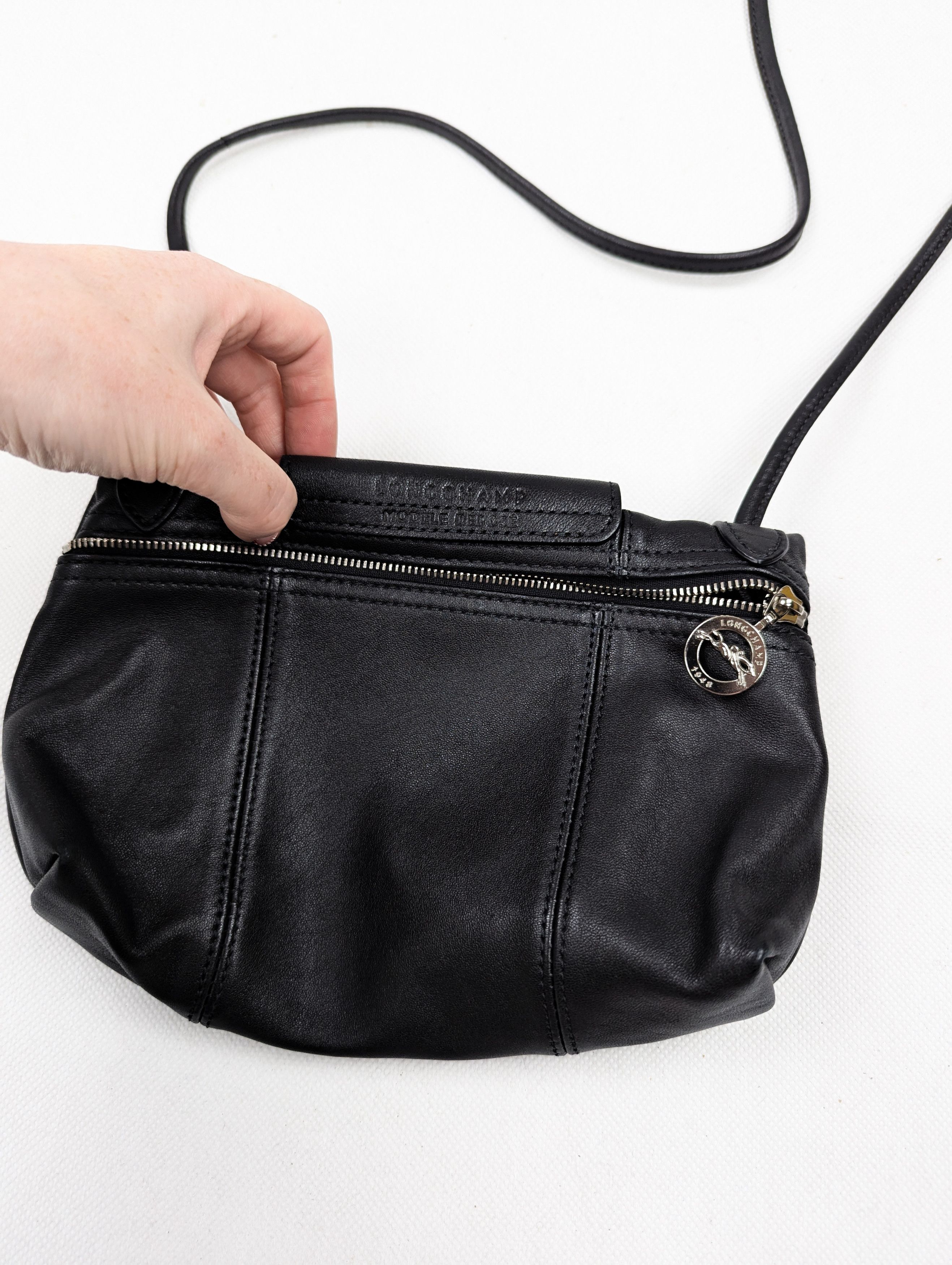 Longchamp longchamp black leather bag crossbody shoulder bag Size ONE SIZE - 5 Thumbnail