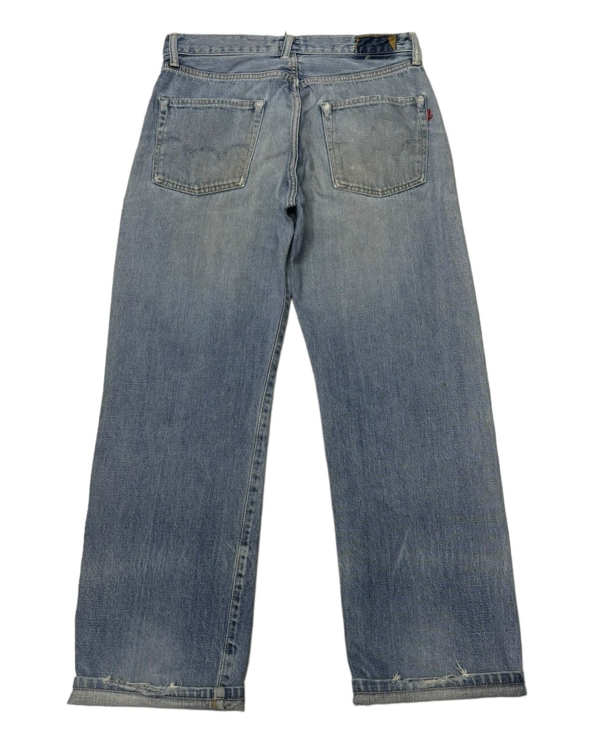 Kapital VINTAGE EDWIN 505 SXR SELVEDGE BLUE WASH DISTRESS DENIM JEAN Size US 30 / EU 46 - 2 Thumbnail