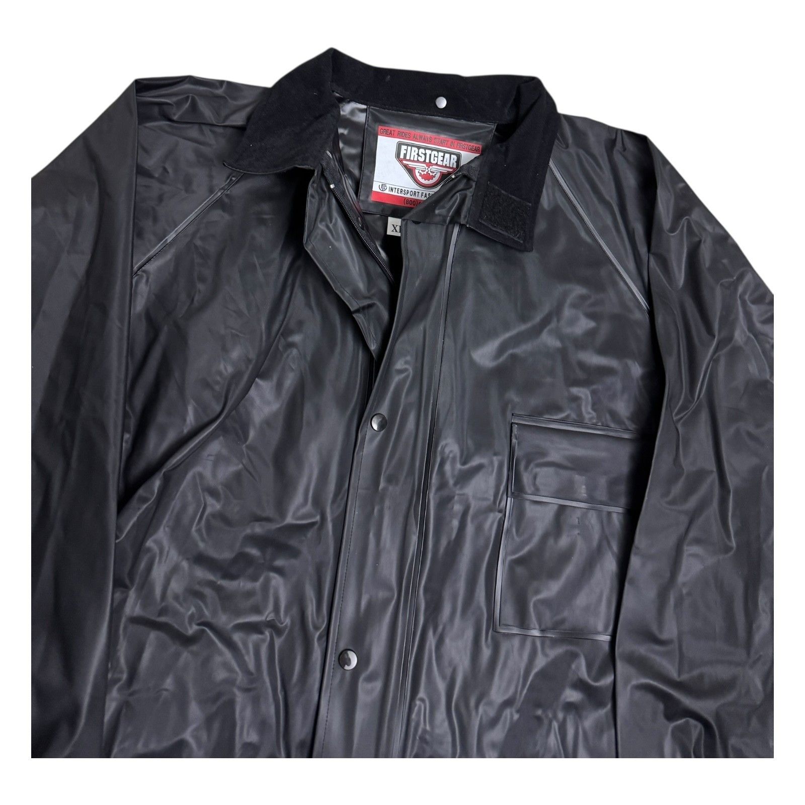 FirstGear FIRST GEAR Motorcycle Biker Rain Waterproof Black Jacket XL Size US XL / EU 56 / 4 - 4 Thumbnail