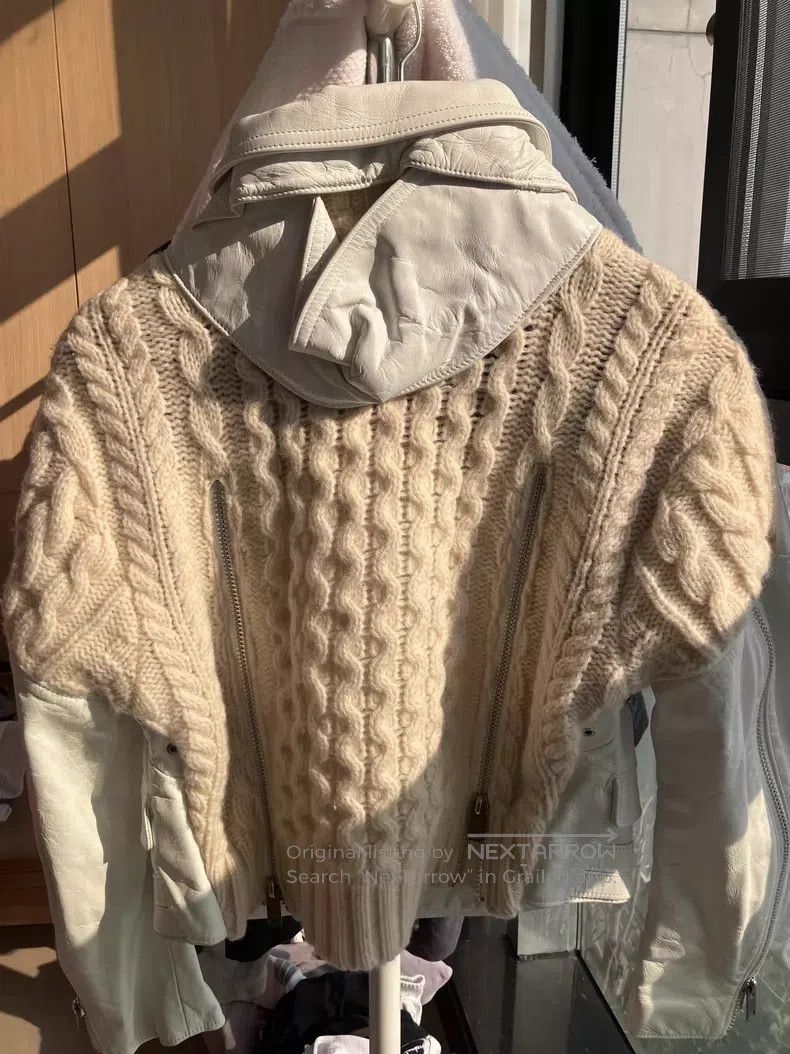 Undercover Undercover size 3 White leather paneled jacket Size L / US 10 / IT 46 - 4 Thumbnail