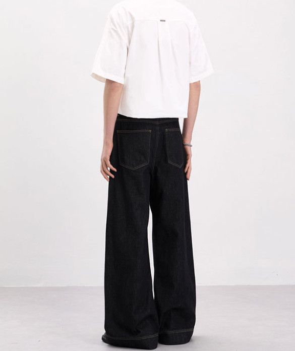 Japanese Brand American-Style High-Street Curved-Panel Denim Jeans Size US 32 / EU 48 - 5 Thumbnail