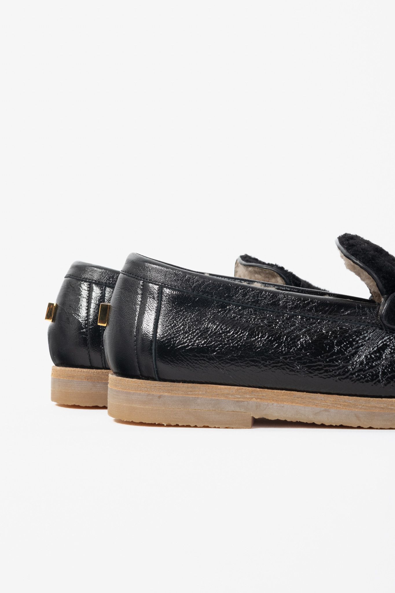 Stuart Weitzman Stuart Weitzman Bromley Black Sheepskin Loafers Size US 8.5 / IT 38.5 - 7 Thumbnail