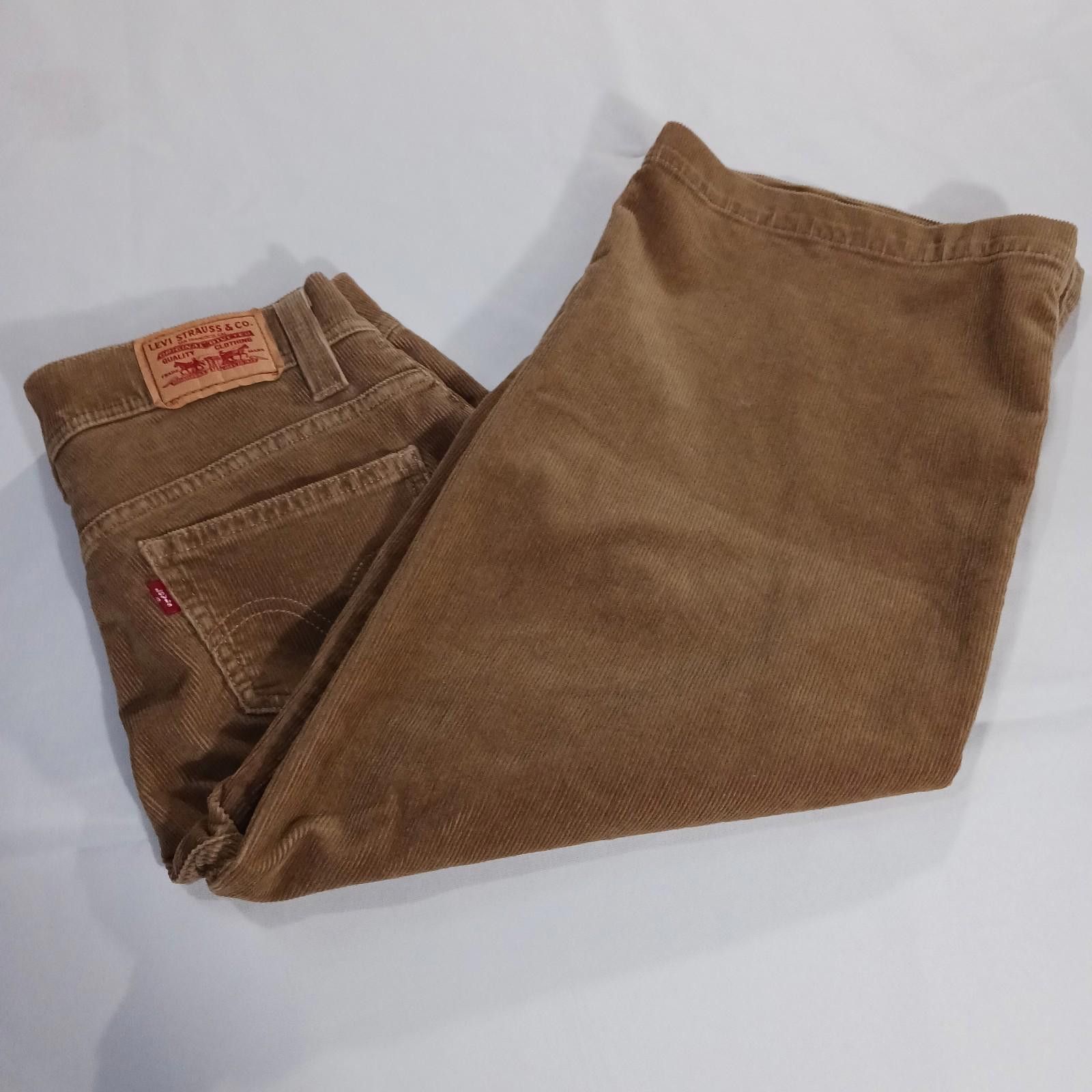 Levi's Levis 542 Low Corduroy Pants Women 6 (30×19) Brown Capri Y2K Size 28" / US 6 / IT 42 - 2 Thumbnail
