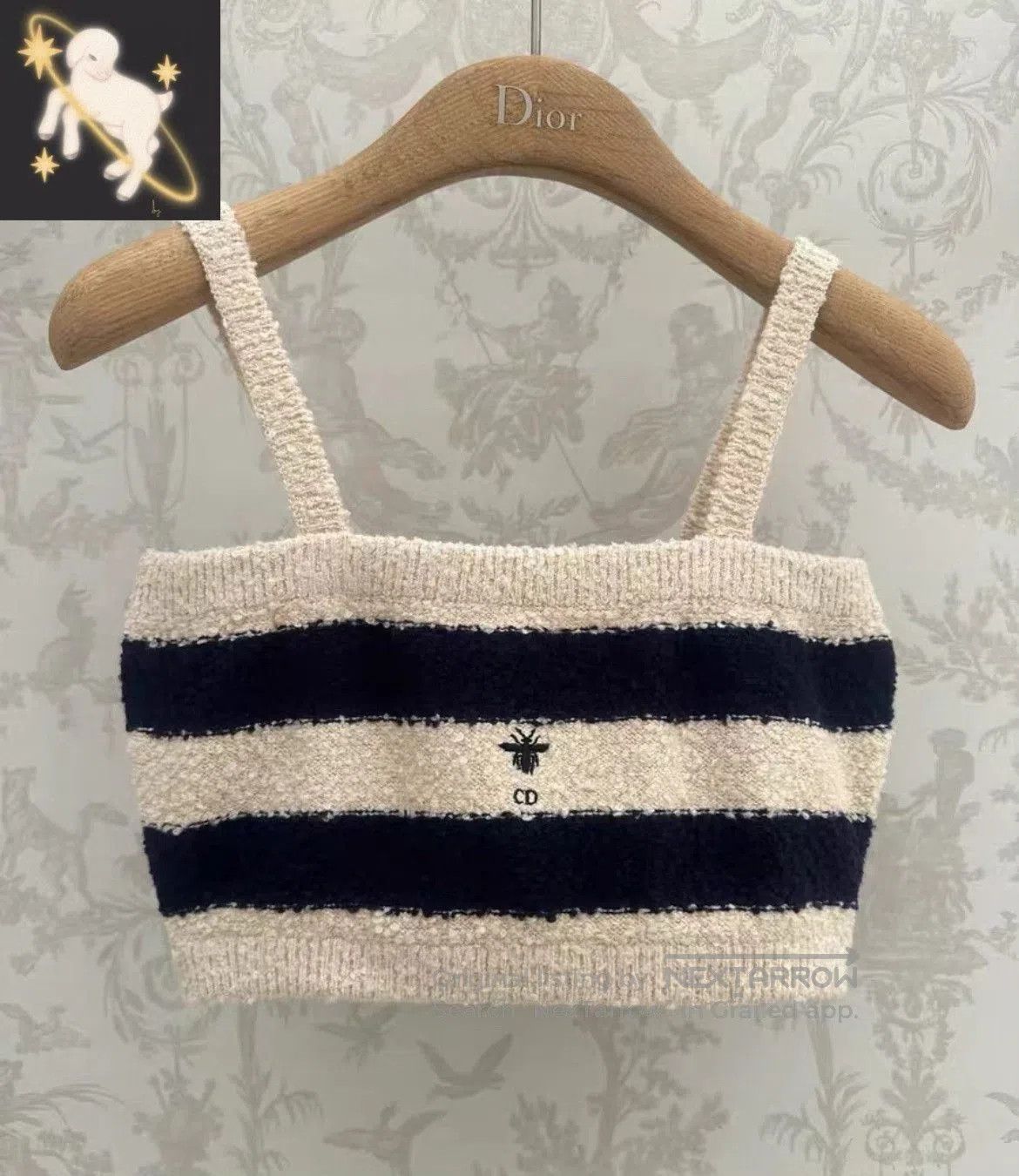 Dior Dior Bee Embroidery Striped Knit Vest. Size M / US 6-8 / IT 42-44 - 1 Thumbnail