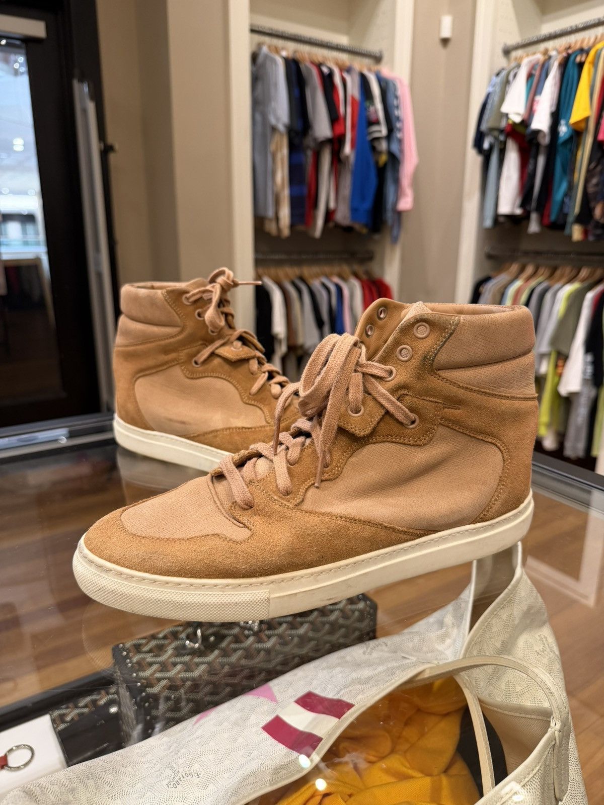 Balenciaga Balenciaga Cotes Suede Wedge Sneaker -Tan Size US 8 / EU 41 - 4 Thumbnail