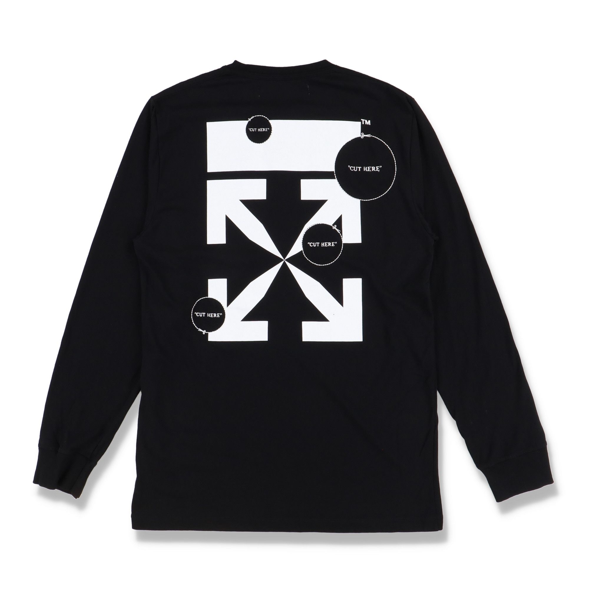 Off-White Black Cut Here Arrows Logo Long Sleeve T-Shirt Size US L / EU 52-54 / 3 - 1 Thumbnail
