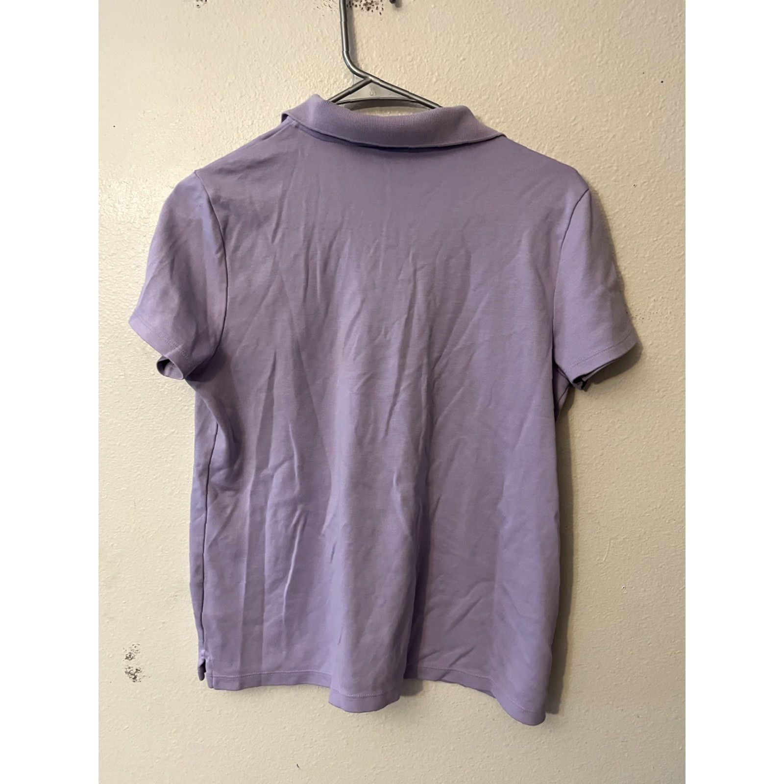 Lands' End Lands' End Polo Shirt Women Medium Purple Short Sleeve Solid Print Size M / US 6-8 / IT 42-44 - 2 Thumbnail