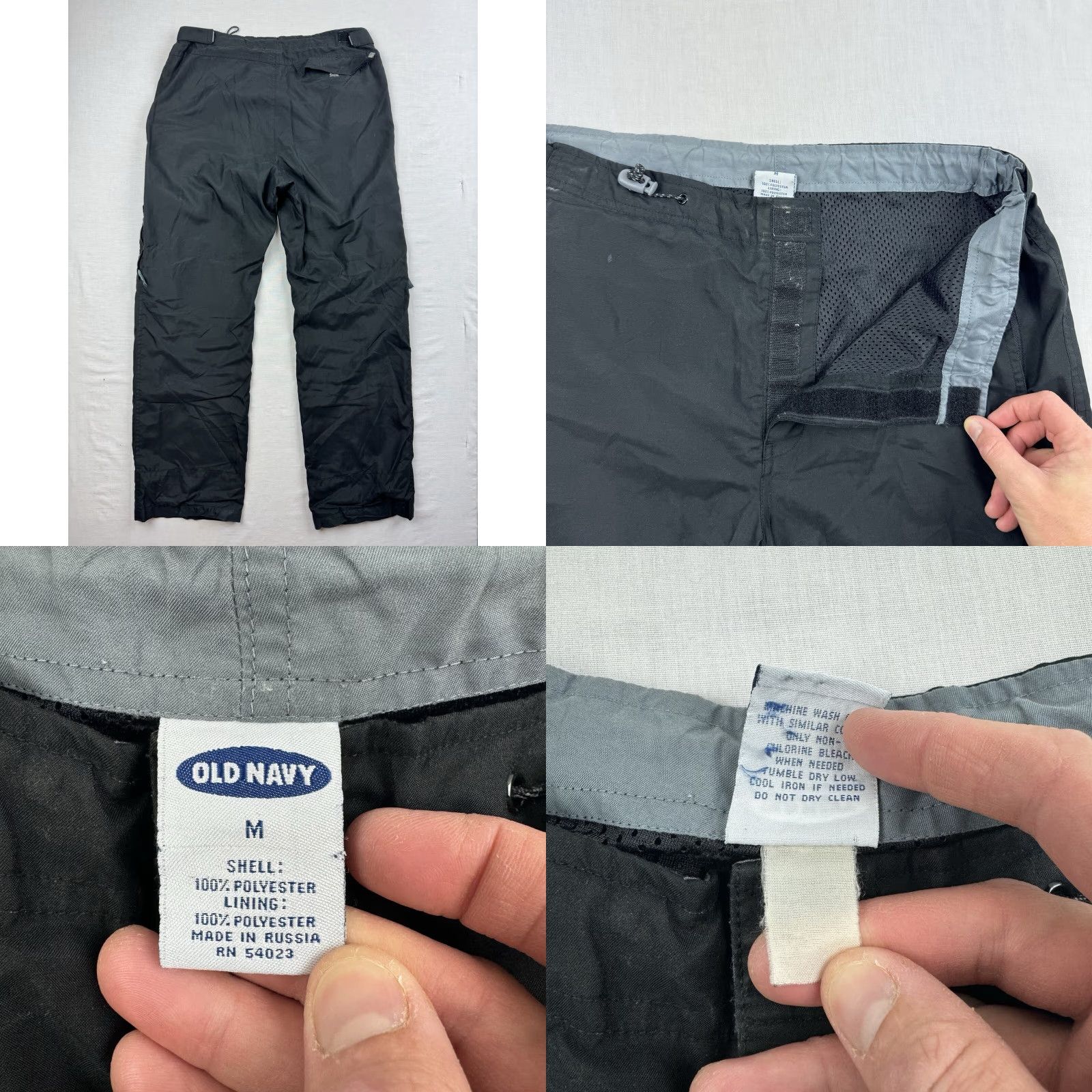 Old Navy Vintage Old Navy Track Pants Adult Medium Black Y2K Baggy Grunge Hipster Punk Size US 31 - 8 Thumbnail
