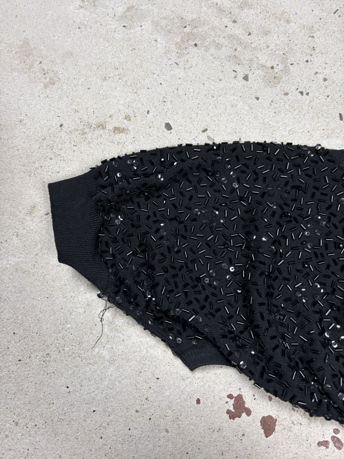 Dolce & Gabbana SS 1999 Dolce & Gabbana Runway Beaded Black Ultra Crop Top Size M / US 6-8 / IT 42-44 - 10 Thumbnail