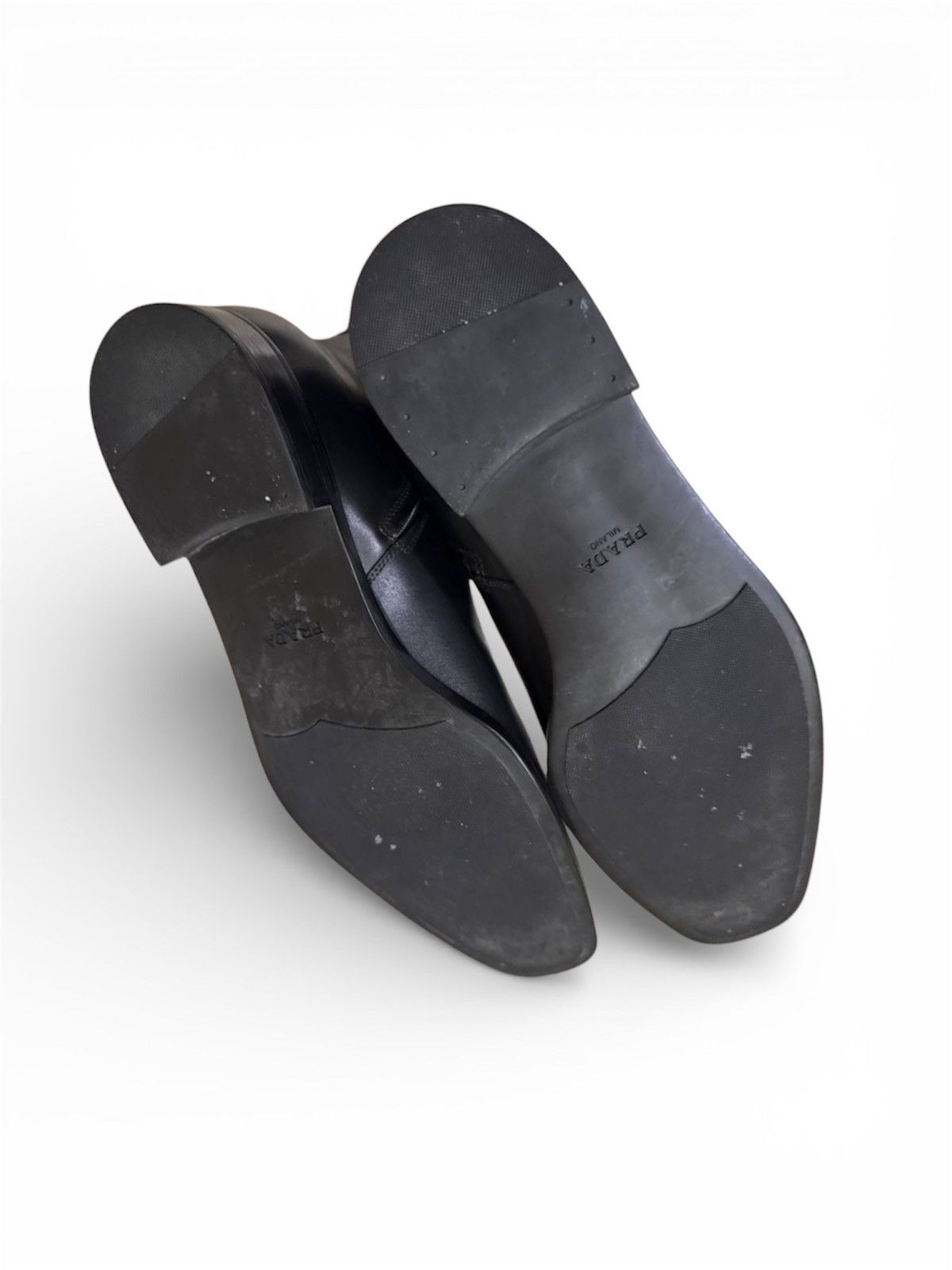 Prada 🧿calfskin leather zippered mid boots/shoes black Size US 10 / EU 43 - 3 Thumbnail