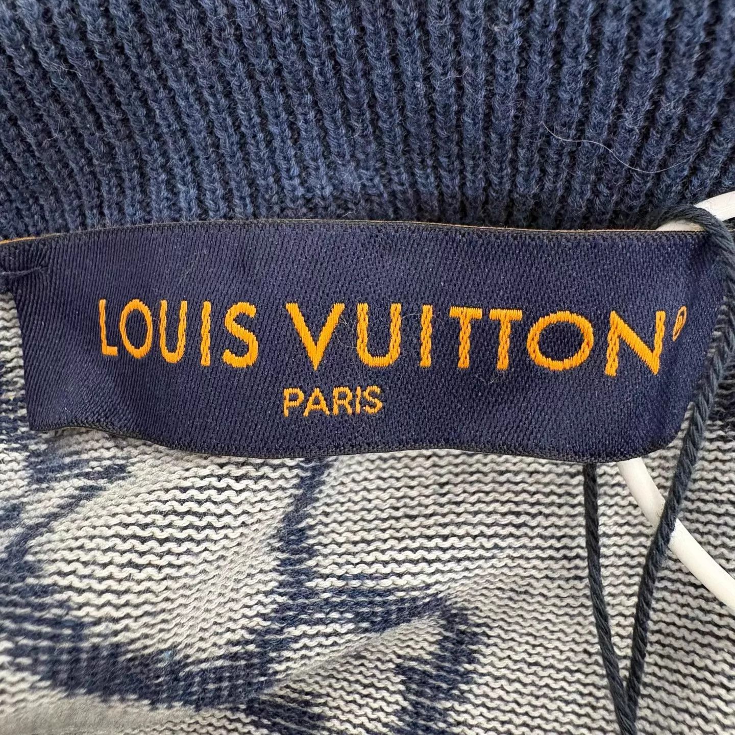 Louis Vuitton LV Navy Blue Fishing Net Allover Knit Short Sleeve M Size M / US 6-8 / IT 42-44 - 3 Thumbnail